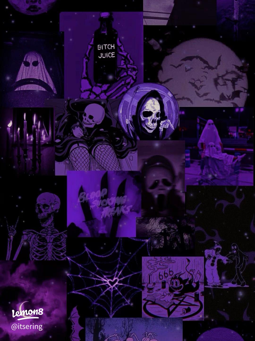 1080x1442 Halloween Purple And Black Wallpaper