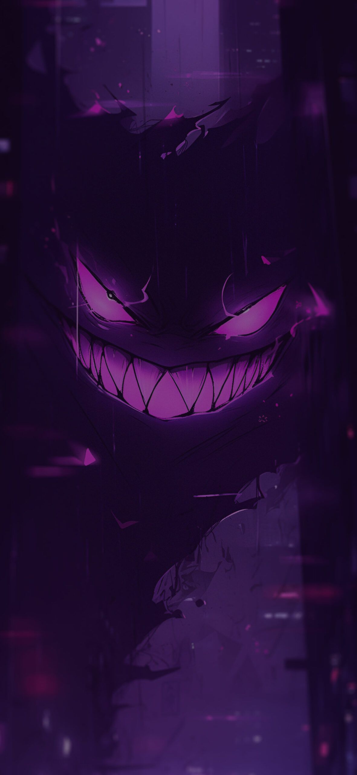 1181x2560 Halloween Smiling Ghost Purple Wallpaper