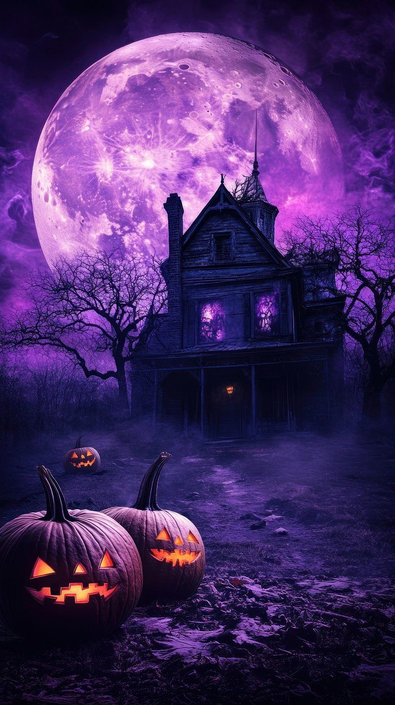 800x1427 Purple Halloween Image Wallpaper