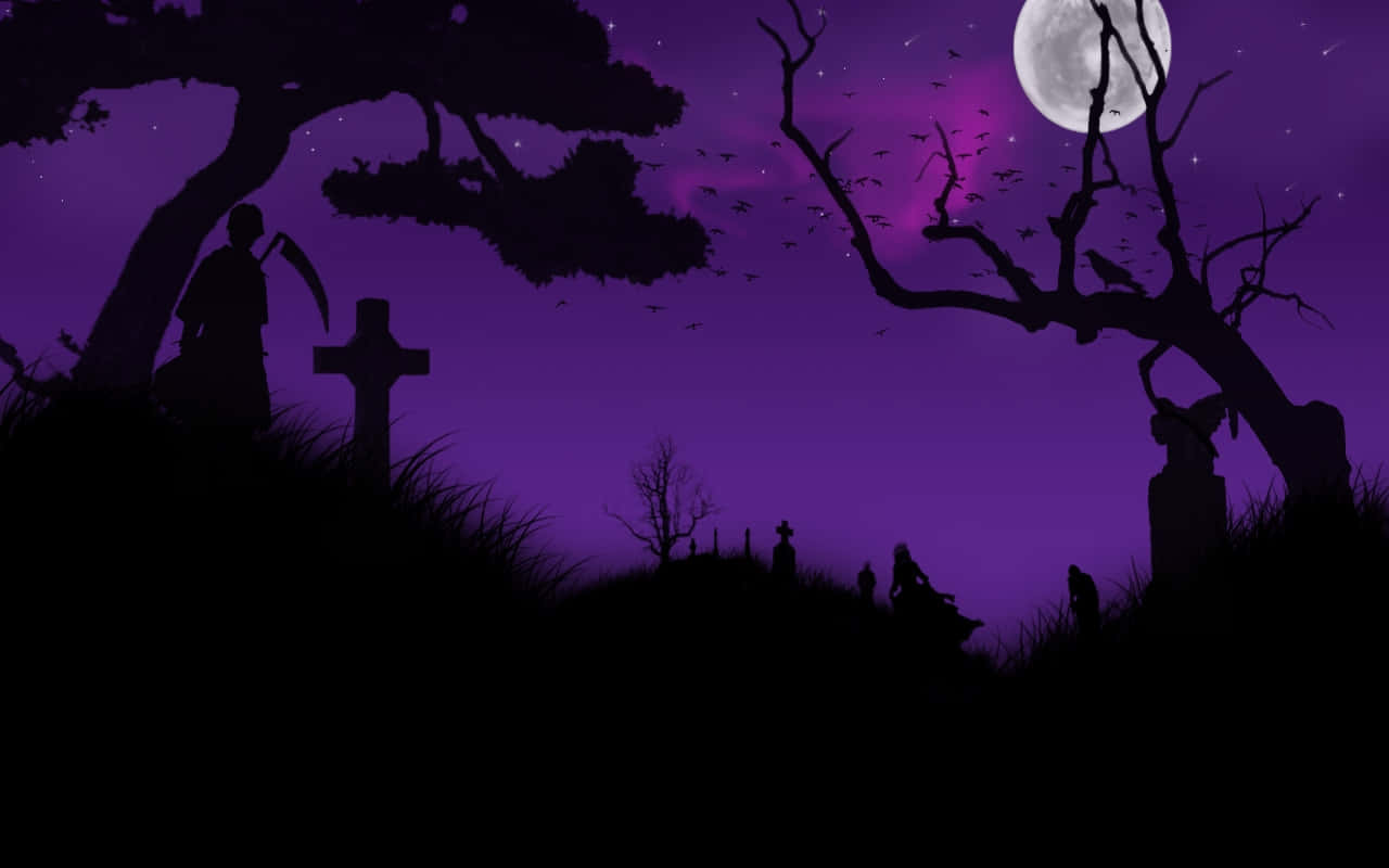 1280x800 Download Purple Halloween Background