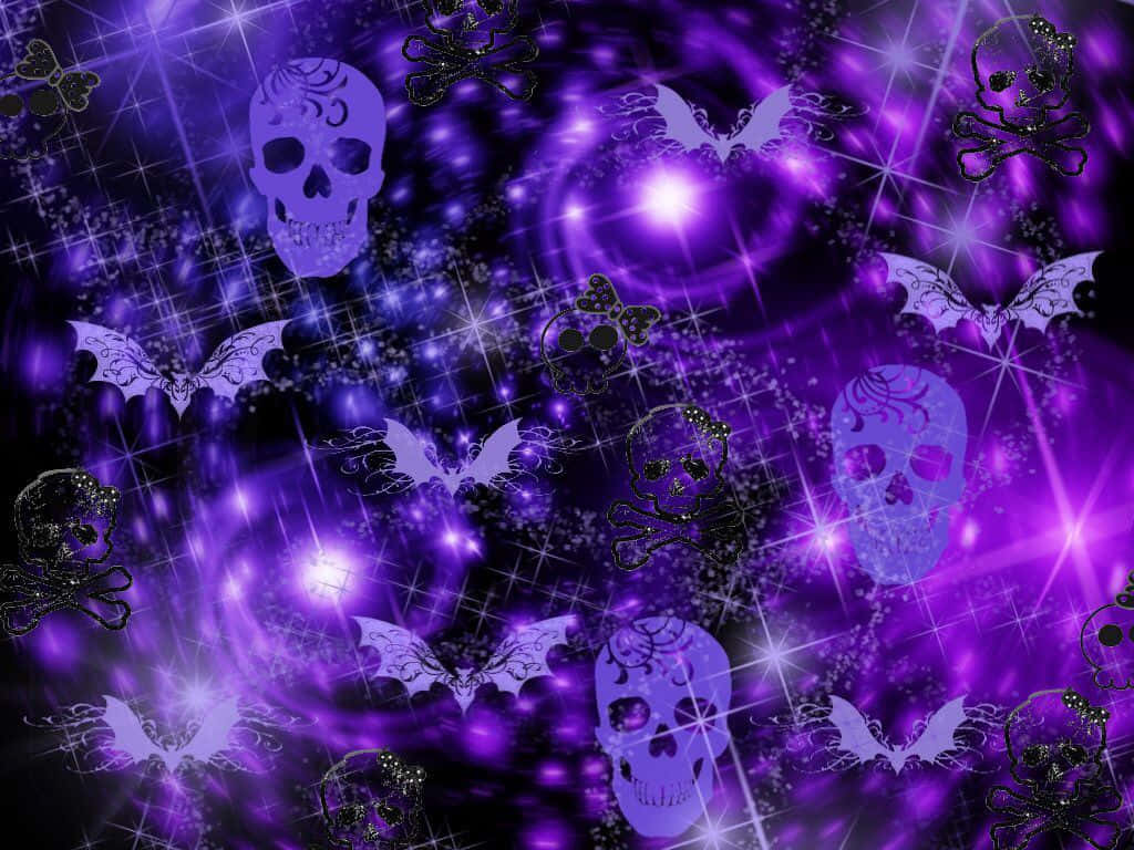 1024x768 Download Trick or Treat? A Girl in a Spooky Purple Halloween Costume Wallpaper