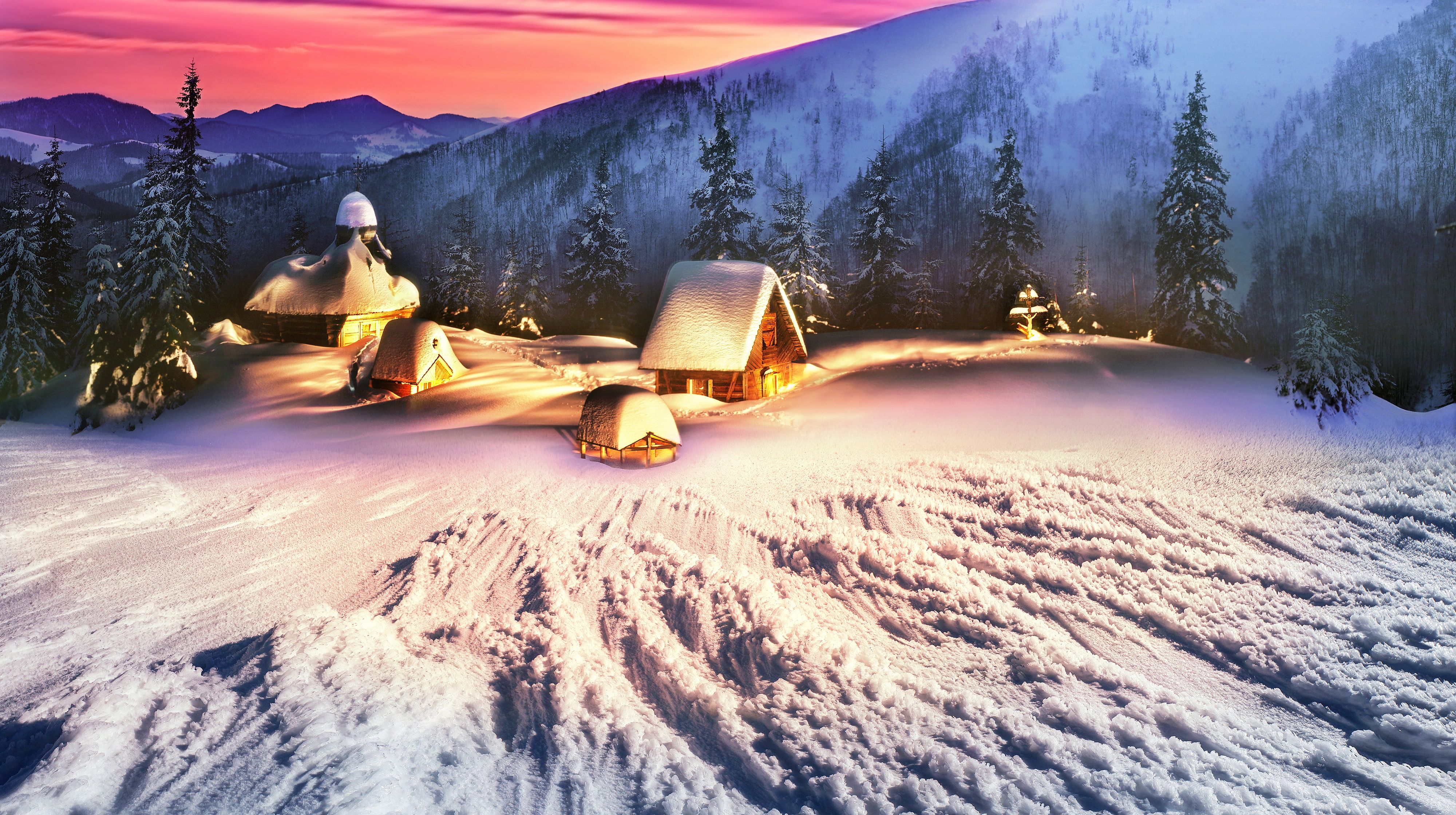4000x2240 Free winter, snow 4K wallpaper for desktop and phone