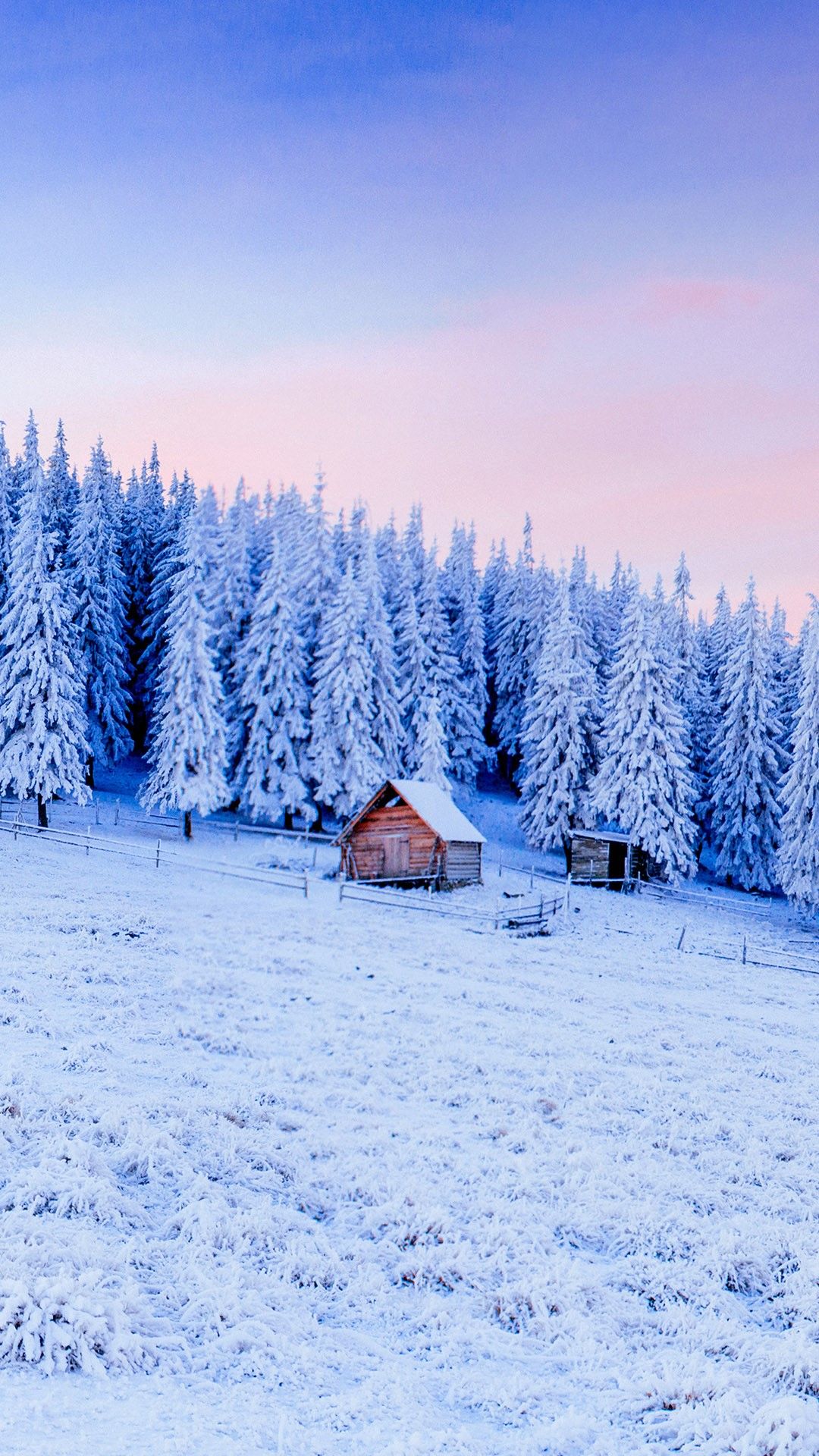 1080x1920 Cabin in Carpathian mountains in winter, Ukraine. Windows Spotlight Image
