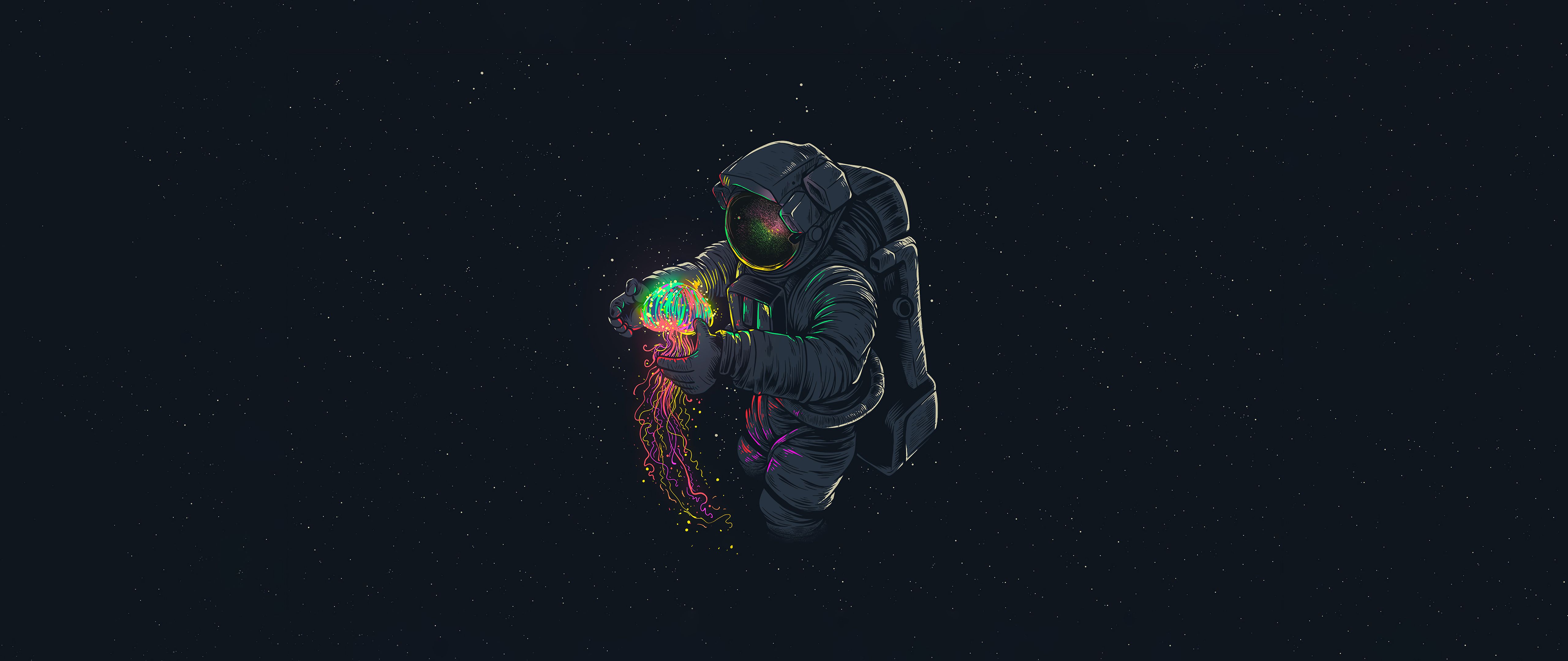 5120x2160 Astronaut Jellyfish Space 5120x2160