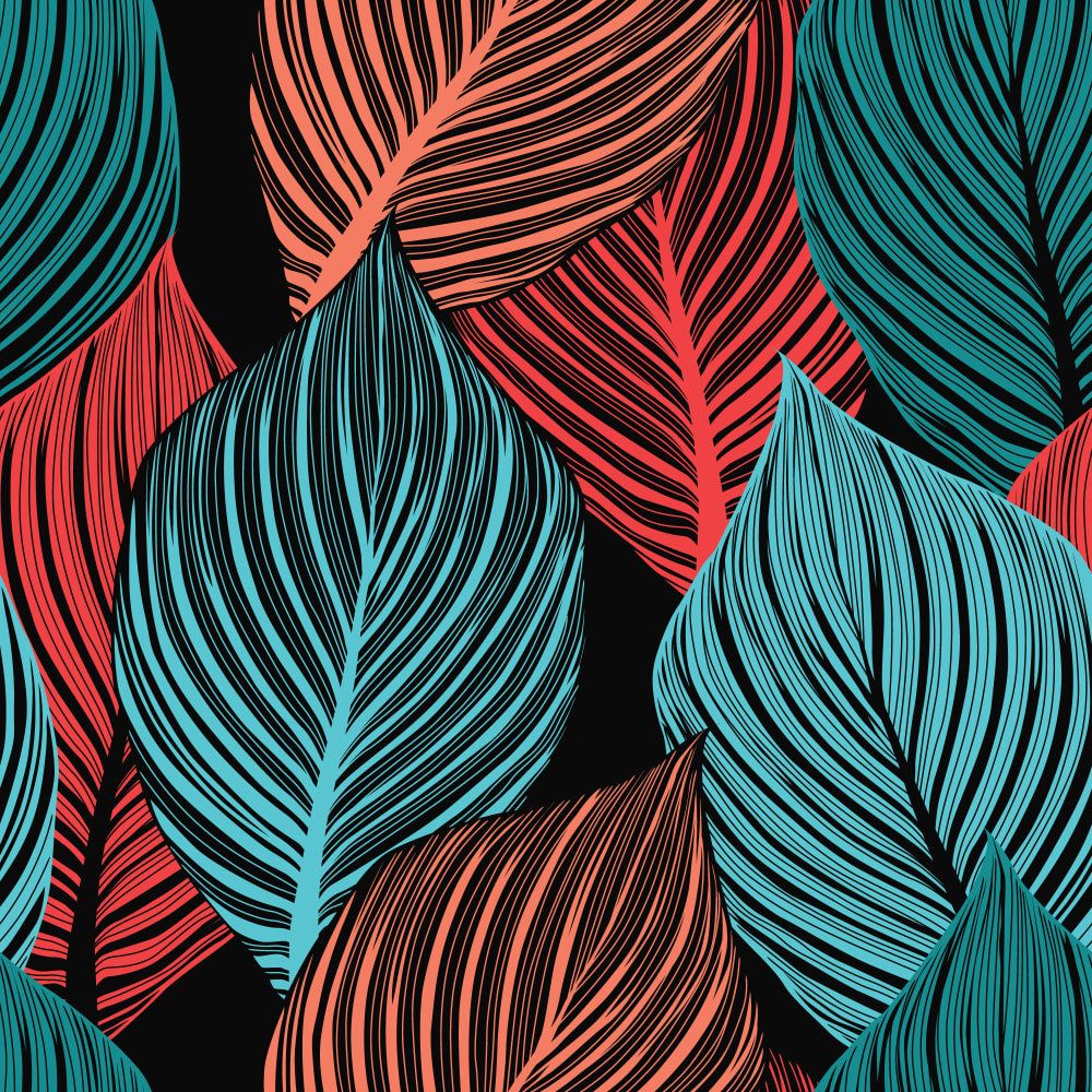 1000x1000 Leaf Me Alone. Botanical Jungle Wallpaper Tropical / Square Feet