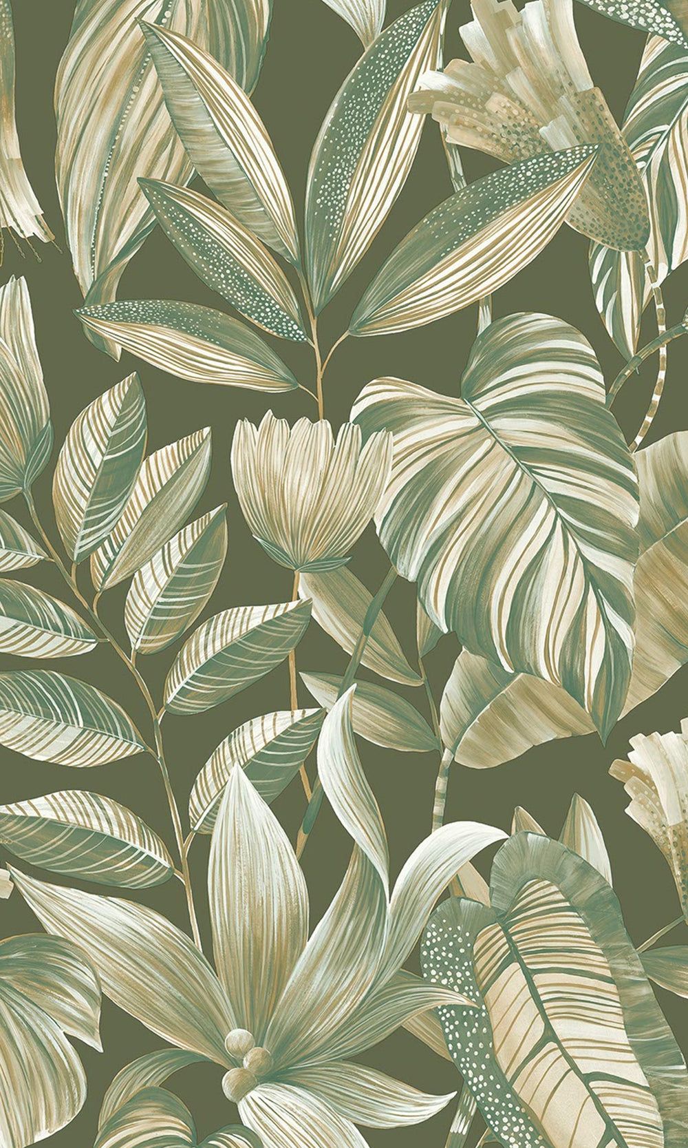 1000x1667 Green Tropical Jungle Leaves Wallpaper R9260