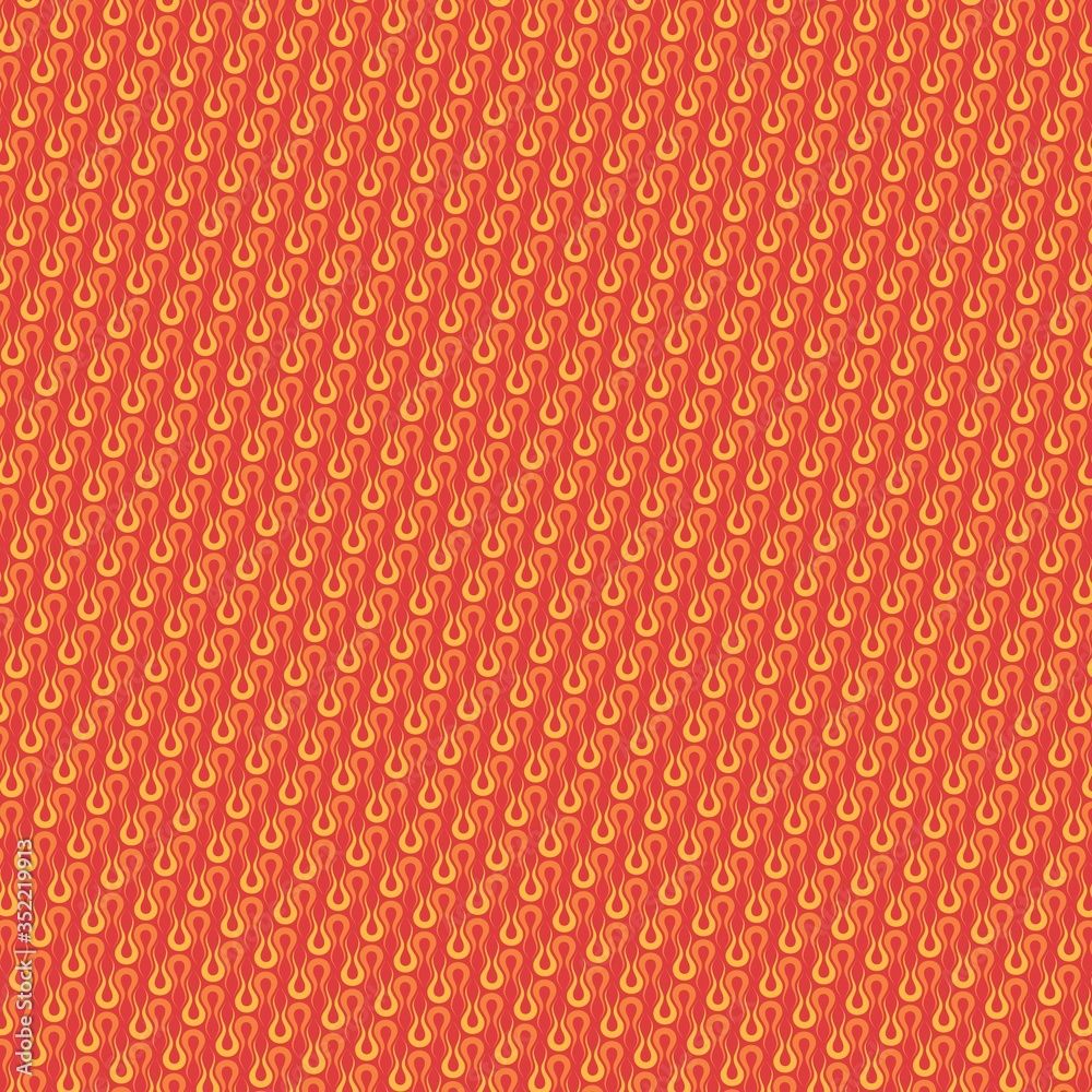 1000x1000 Seamless fire pattern with red background. Modern stylish texture. Seamless vector pattern. Repeat design for prints, textile, decor, fabric, clothing, packaging. Easy to edit. Vector illustration. Stock Vector