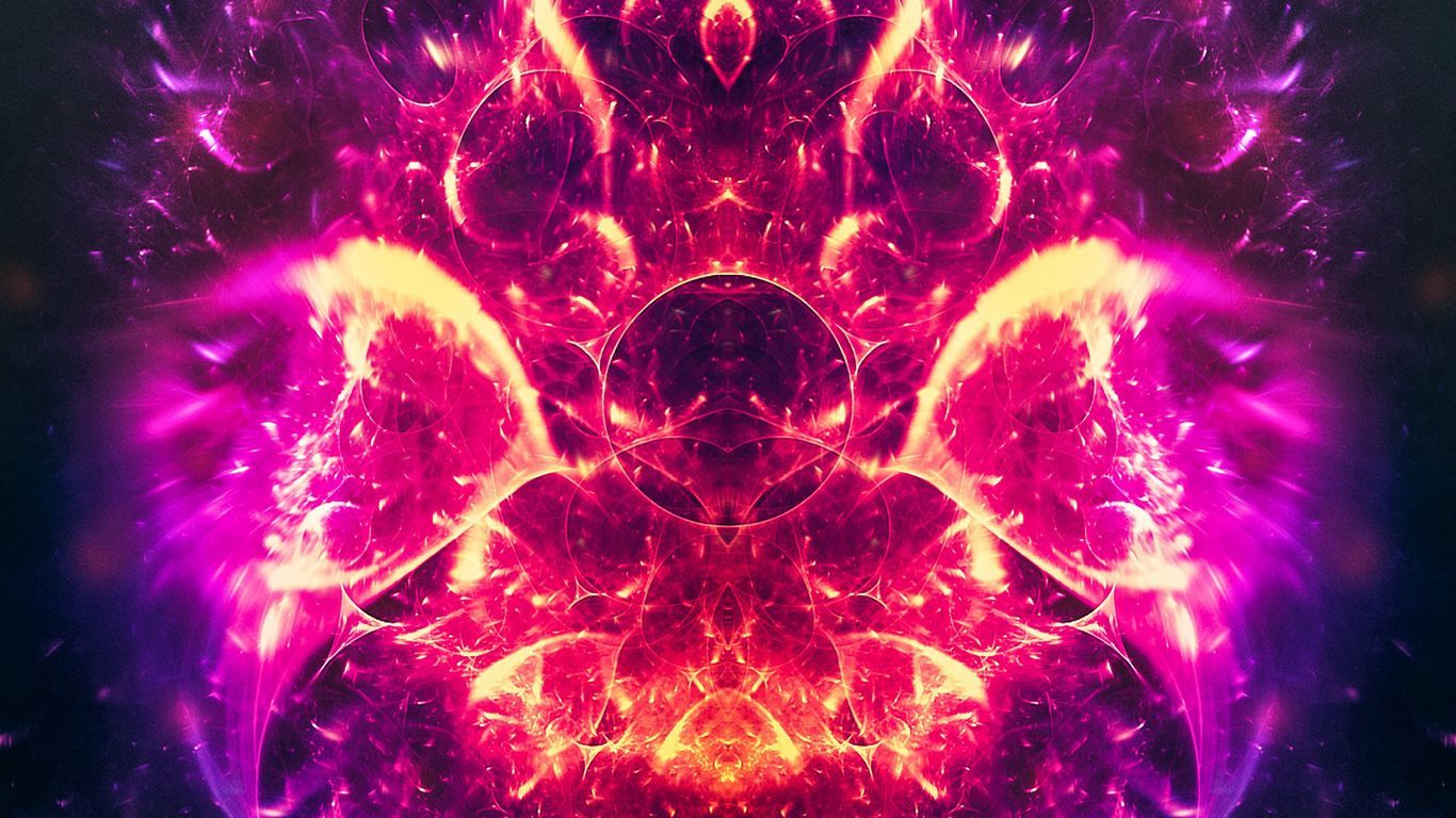 1366x768 Download wallpaper 1366x768 fire, patterns, bright, shine tablet, laptop HD background