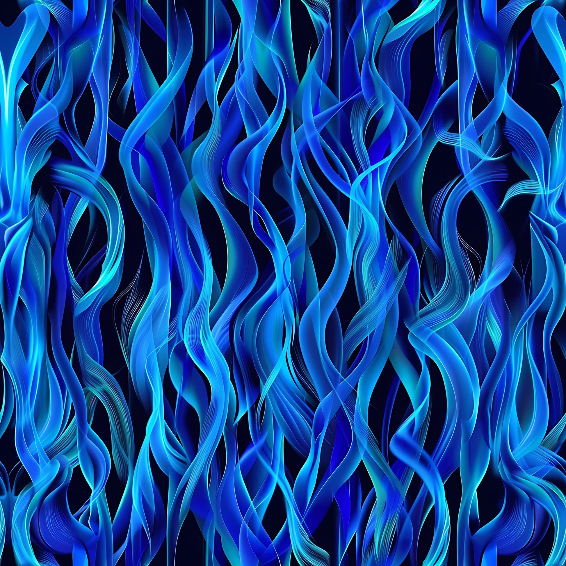 1946x1946 Blue Splash Fire Flame Pattern 9 Quilting Cotton Fabric
