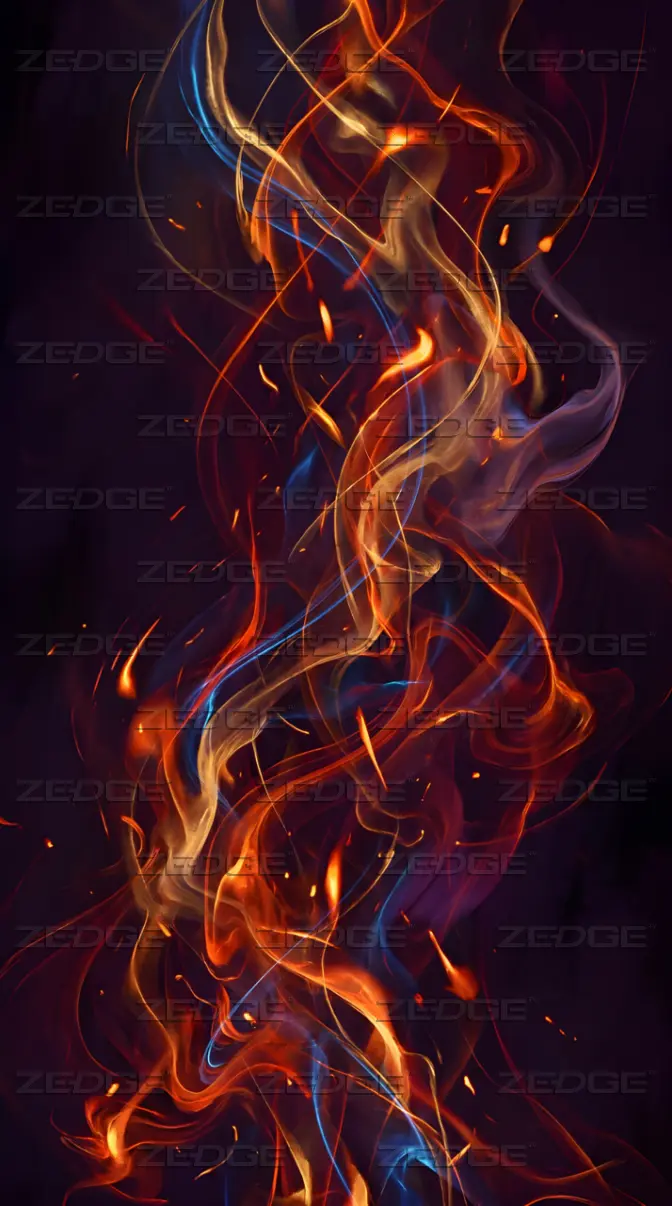 672x1206 Vibrant flowing fire wallpaper