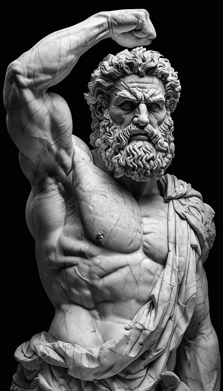768x1344 Ultra Muscular Greco Roman Statue Of Strength And Divinity Mobile Wallpaper
