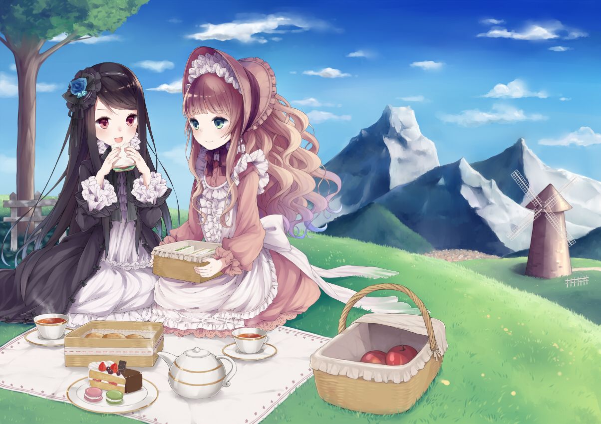 1204x850 Picnic. Anime Image Board