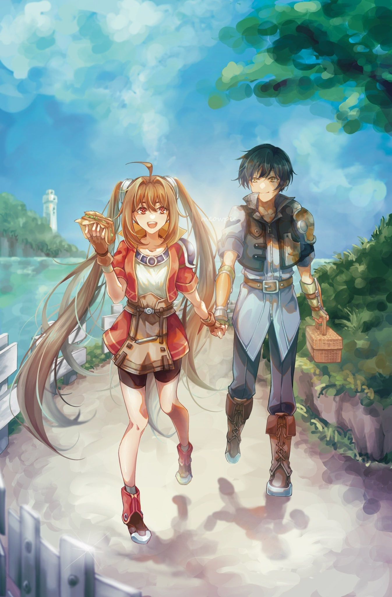 1346x2048 Out on a picnic date Art by MORI / @_meowpie_