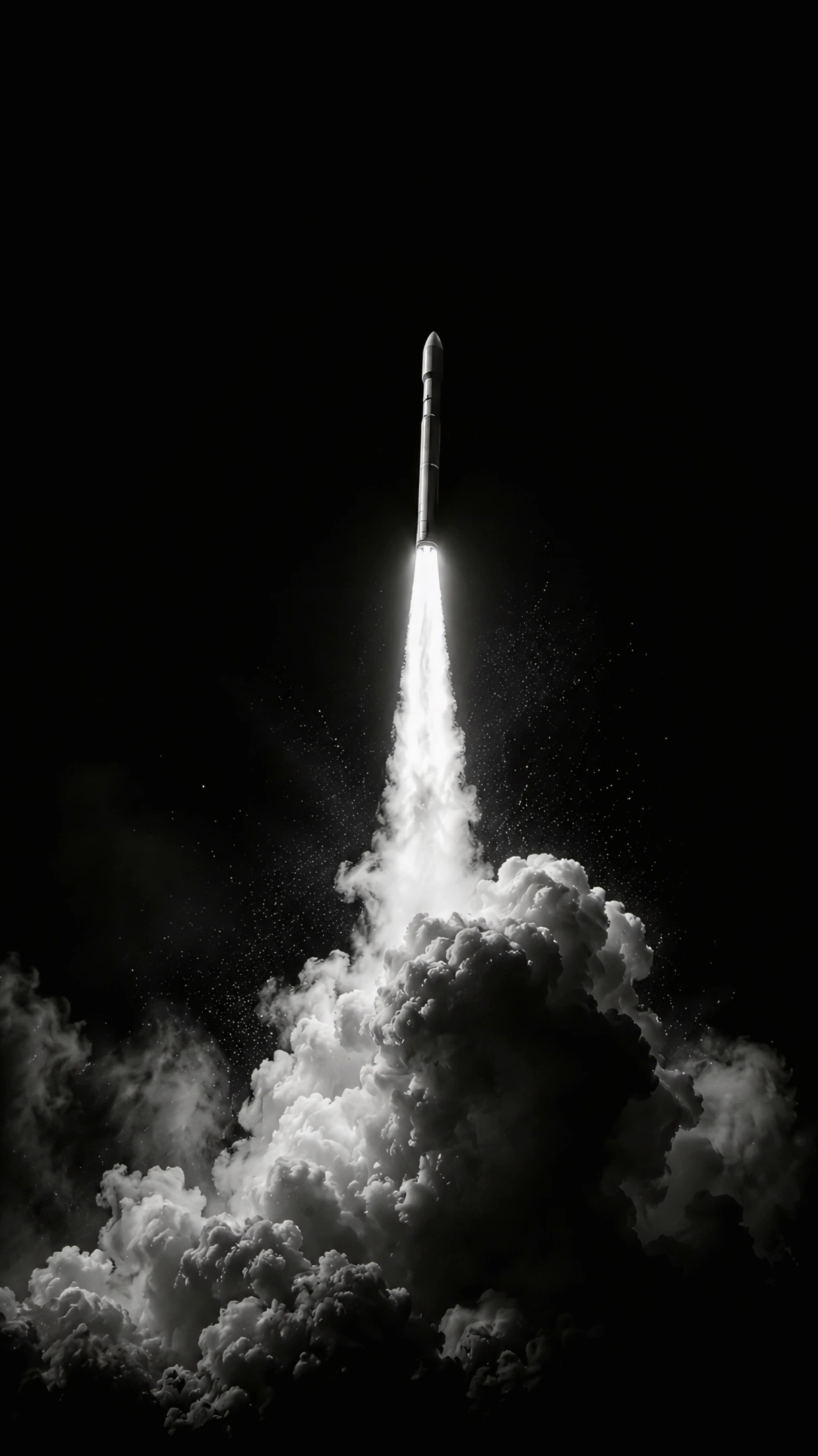 1214x2160 Rocket Launch Wallpaper Black Background 4K