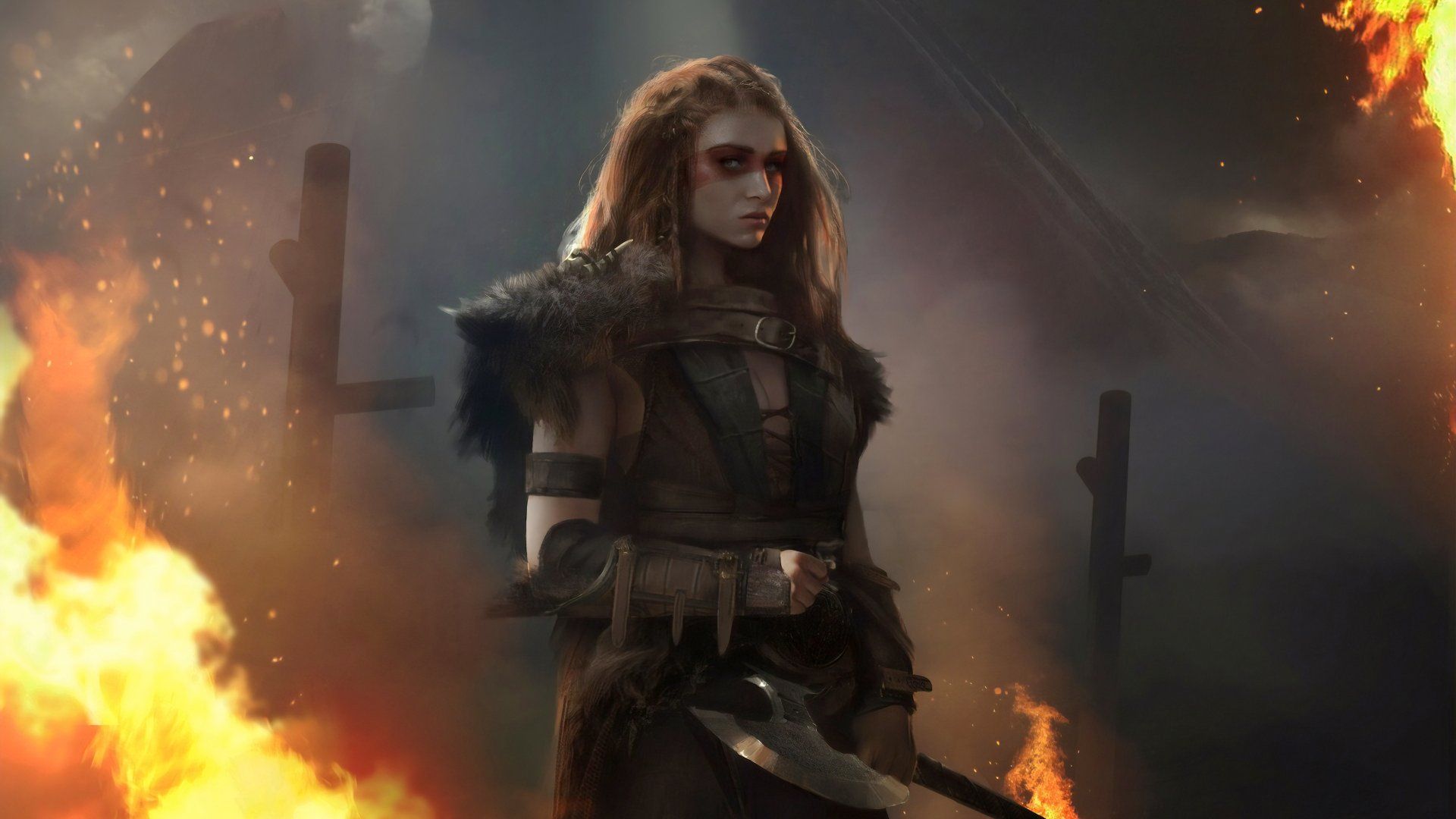 1920x1080 Elder Scrolls: Flameborn Shieldmaiden