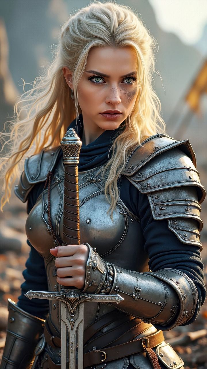720x1280 Download Woman Viking Warrior. Royalty Free Stock Illustration Image