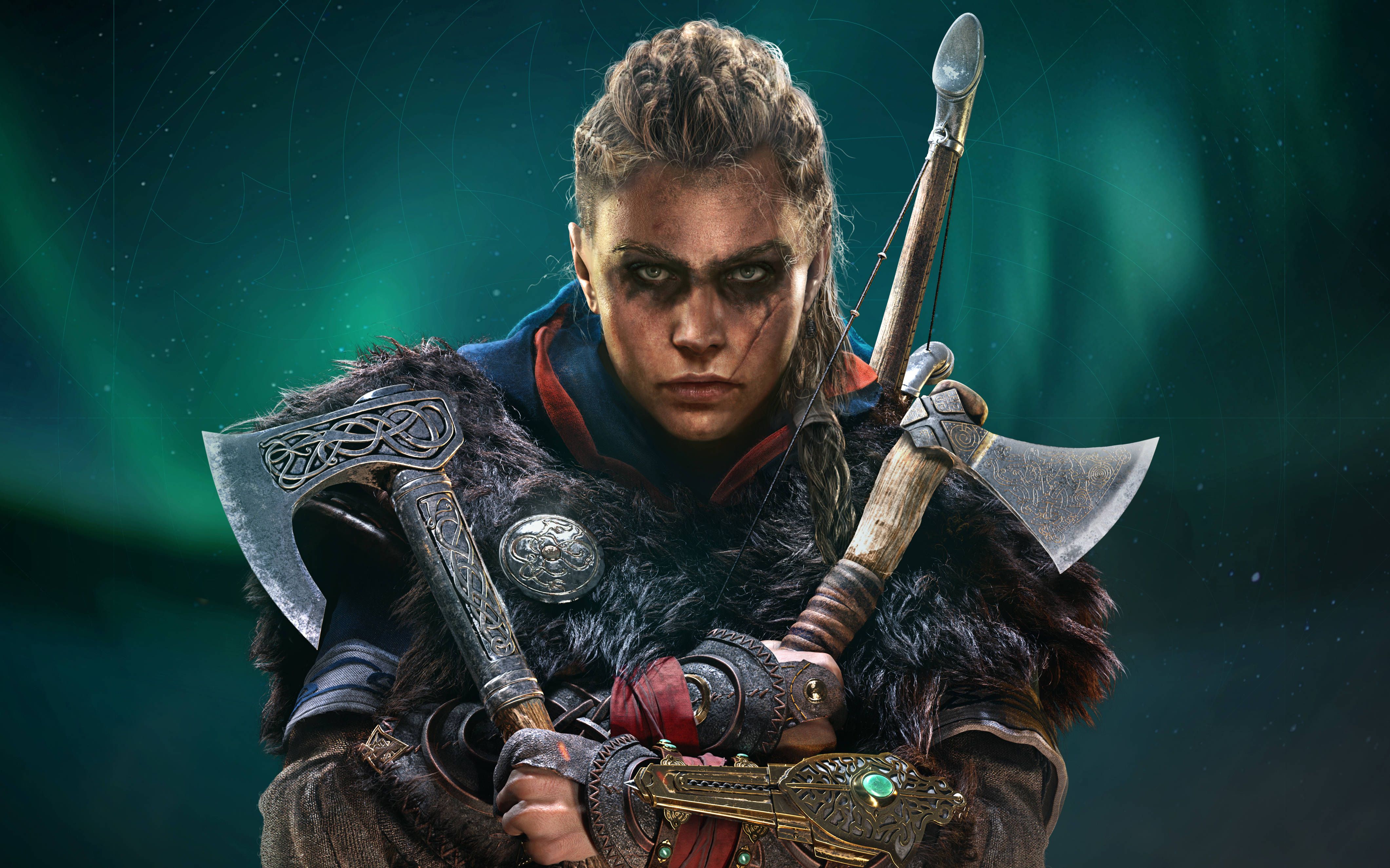 4242x2651 Download AC Valhalla Female Viking Eivor Wallpaper
