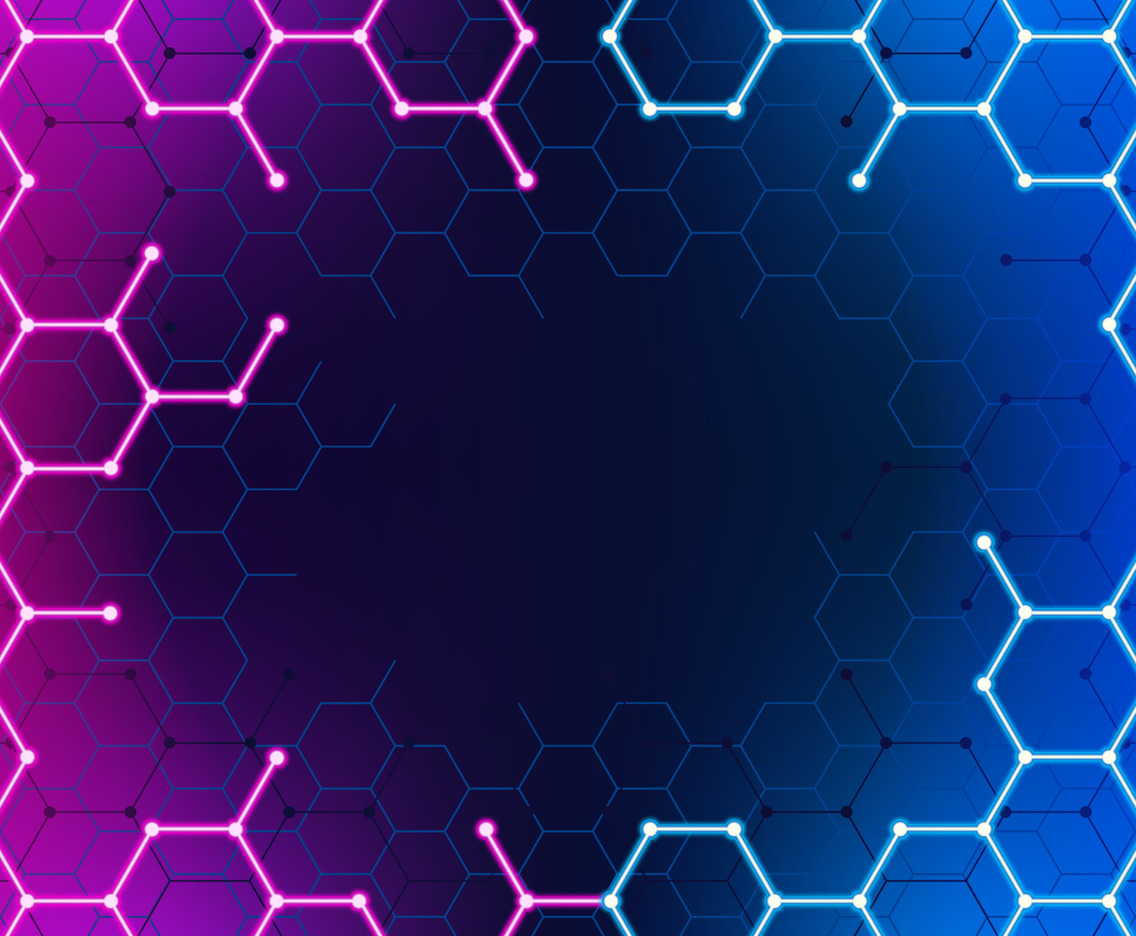 1136x936 Hexagonal Neon Light Background Concept Vector Art & Graphics
