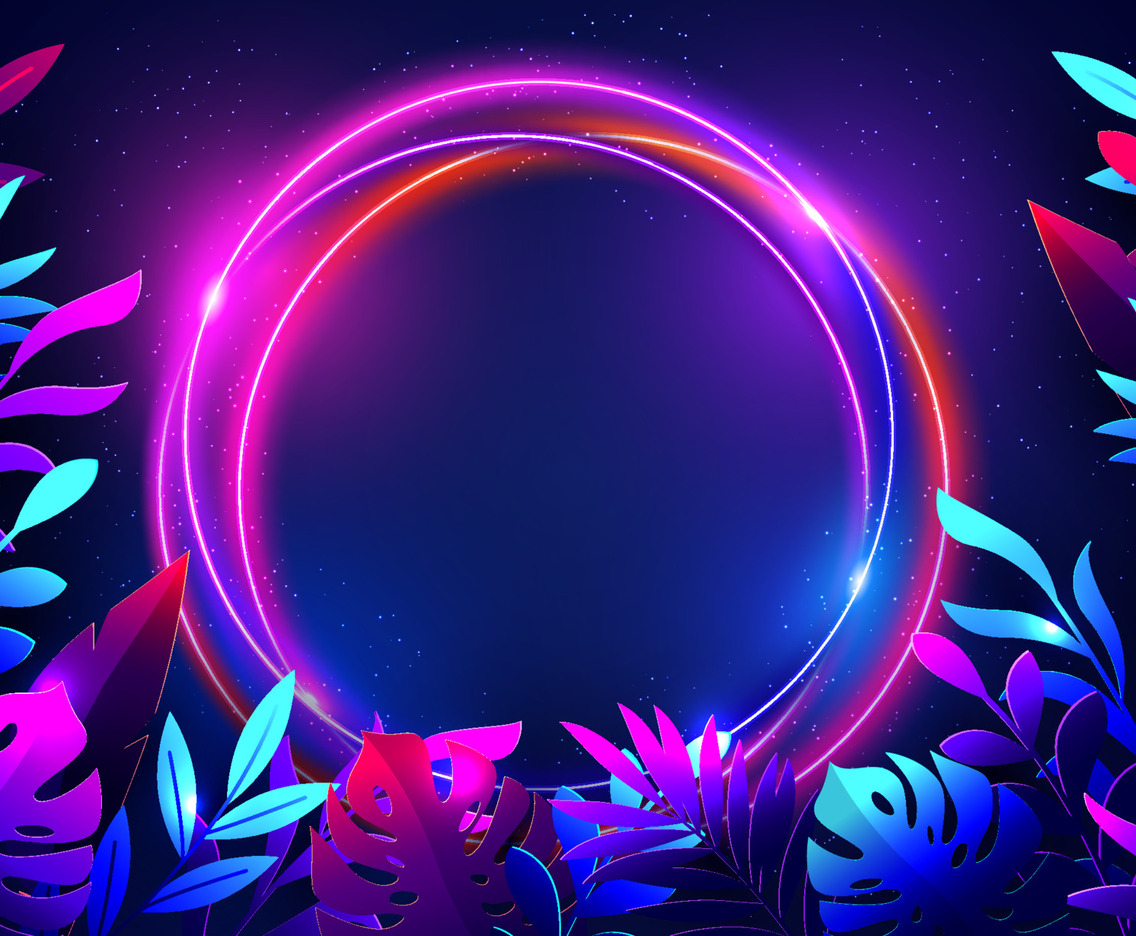 1136x936 Neon Light Floral Background Vector Art & Graphics