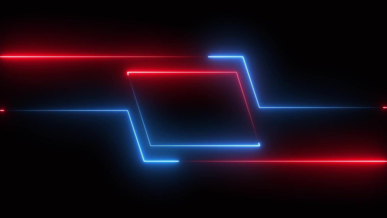 1280x720 Neon lights geometric shapes background