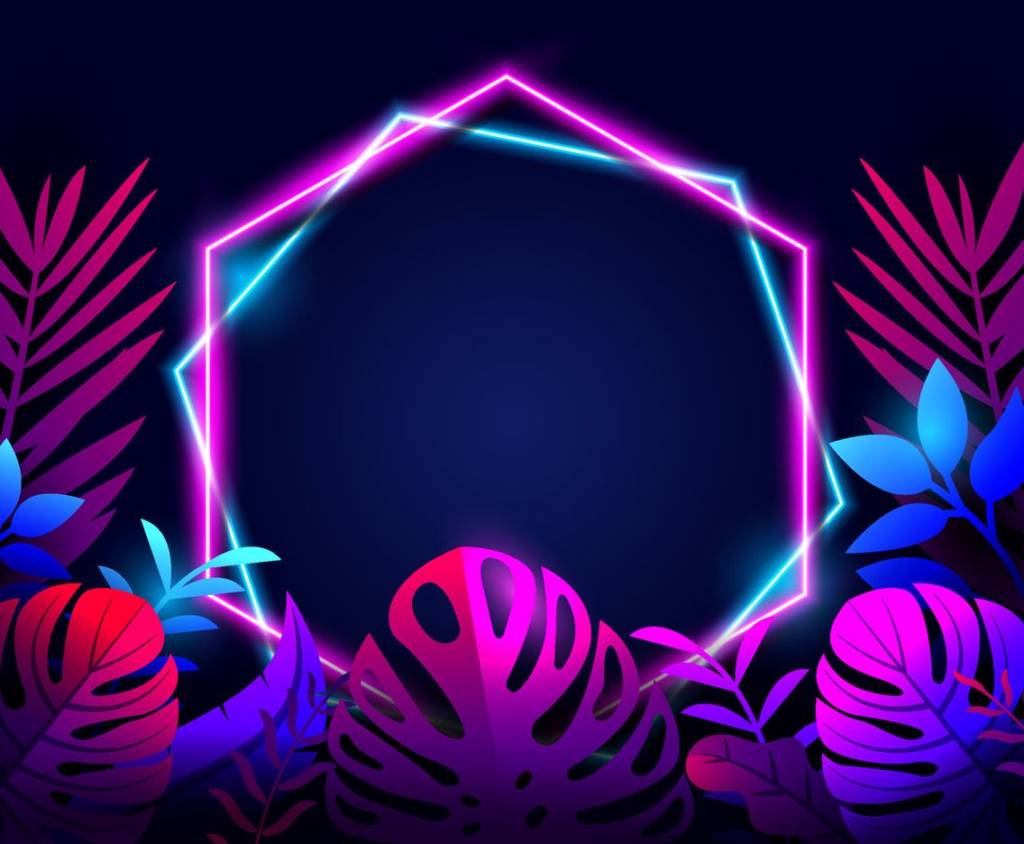 1136x936 Tropical Neon Lights Background