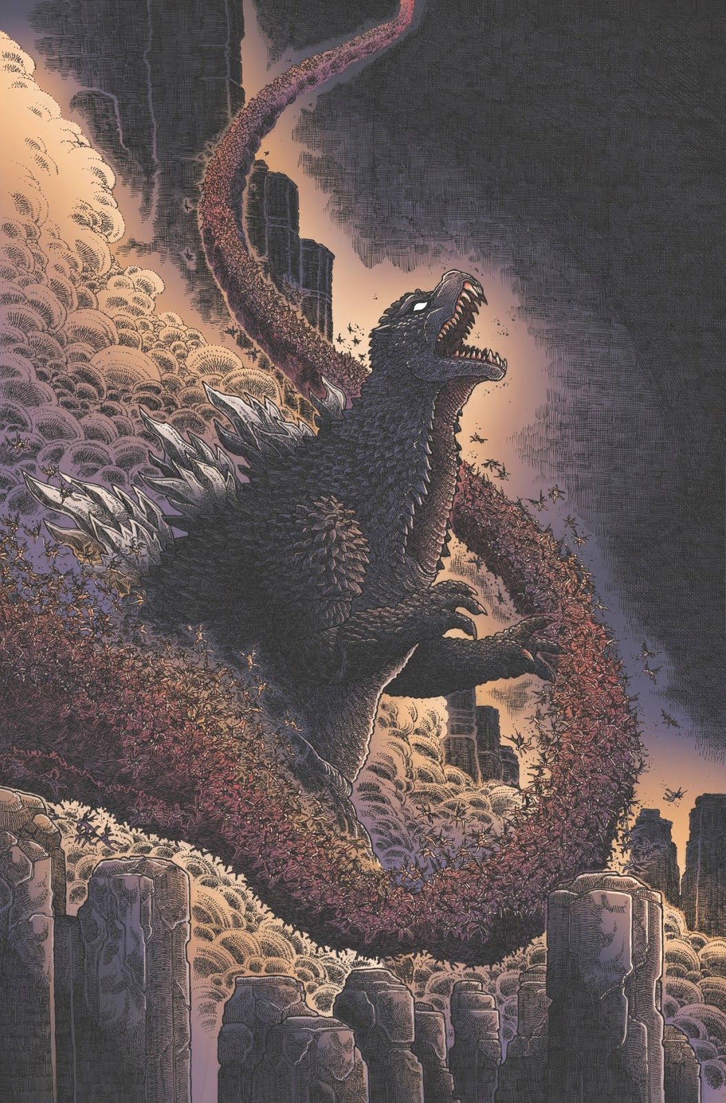 1054x1600 Godzilla In Hell Wallpaper