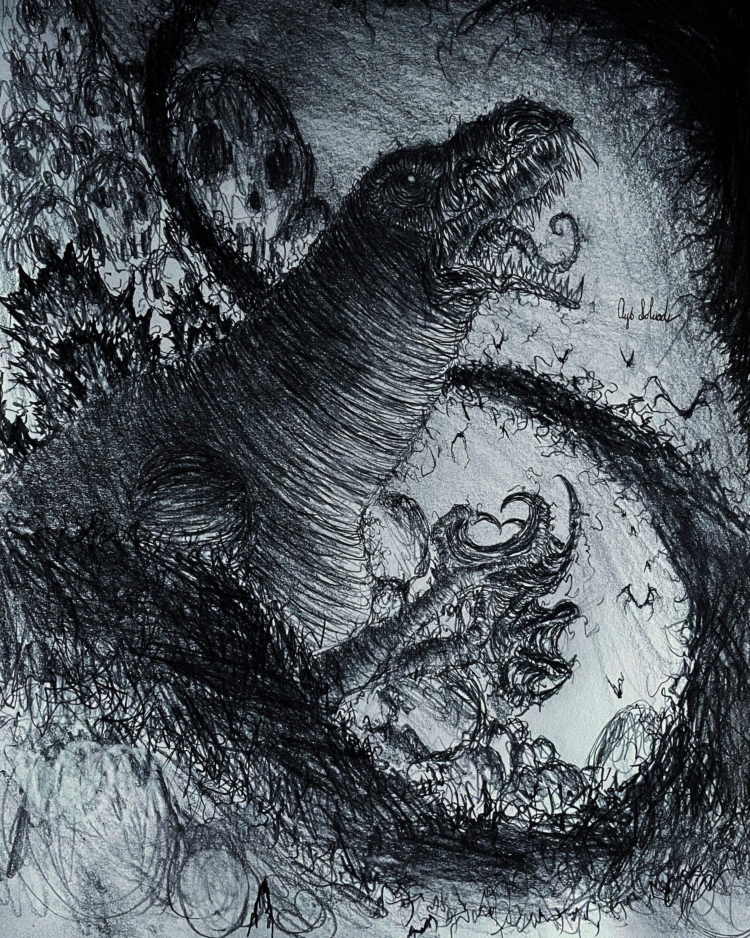 2400x3000 Godzilla in Hell Digital Print