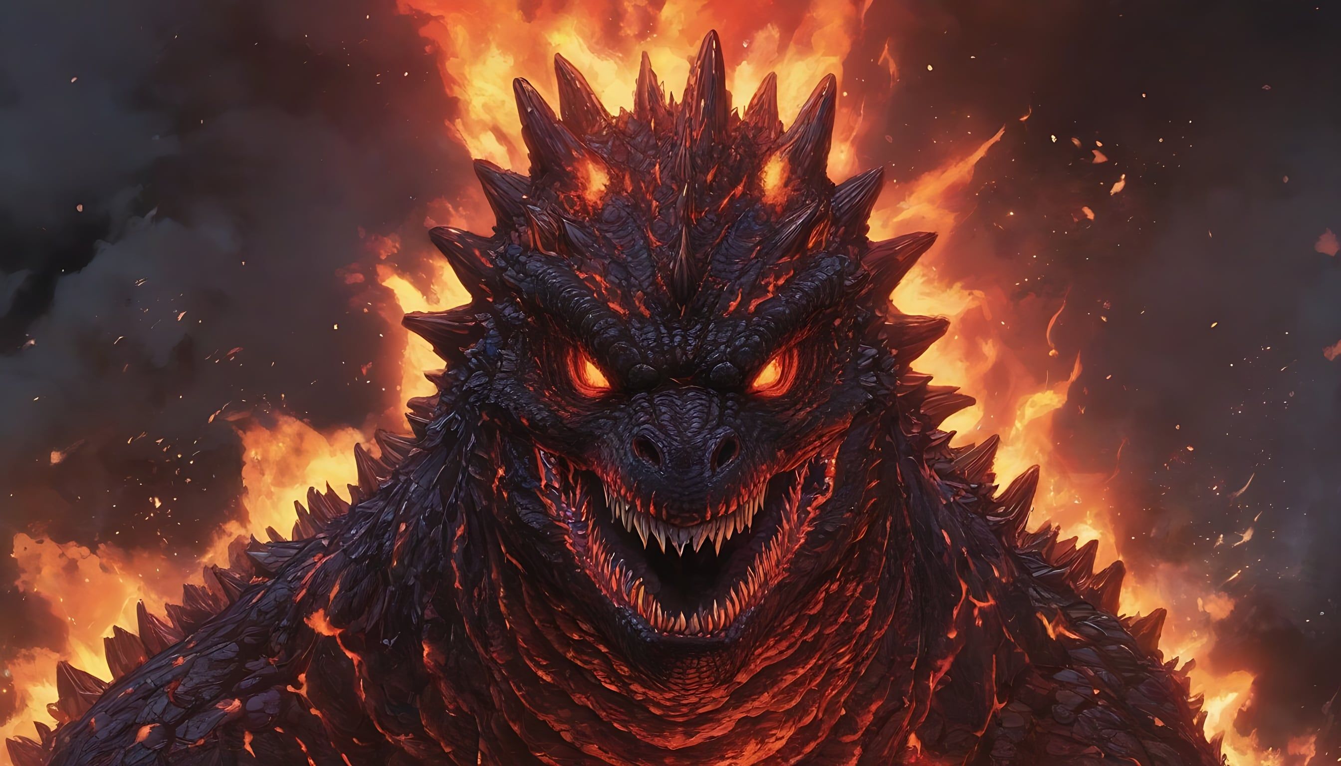 2688x1536 Godzilla: Resurrected From Hell (A.I art)