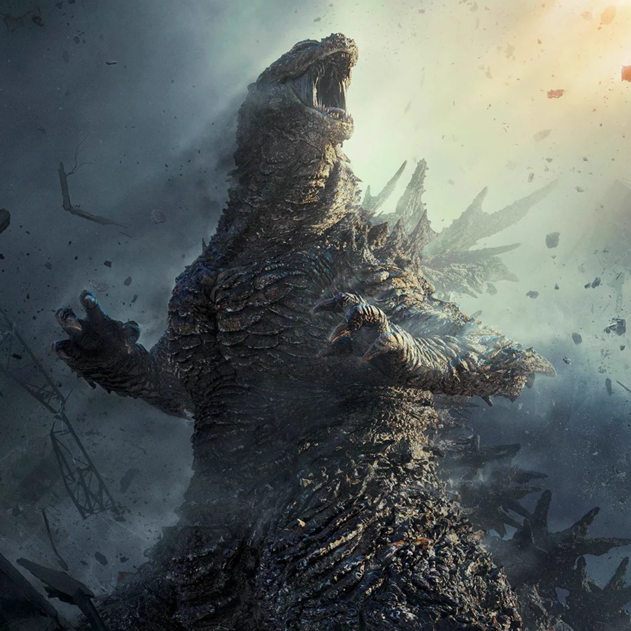 1276x1276 Johann on X: This scene is how we are going to see either of Godzilla or Ghidorah for the first time. Hell, even the poster and wallpaper for Minus Zero is extremely