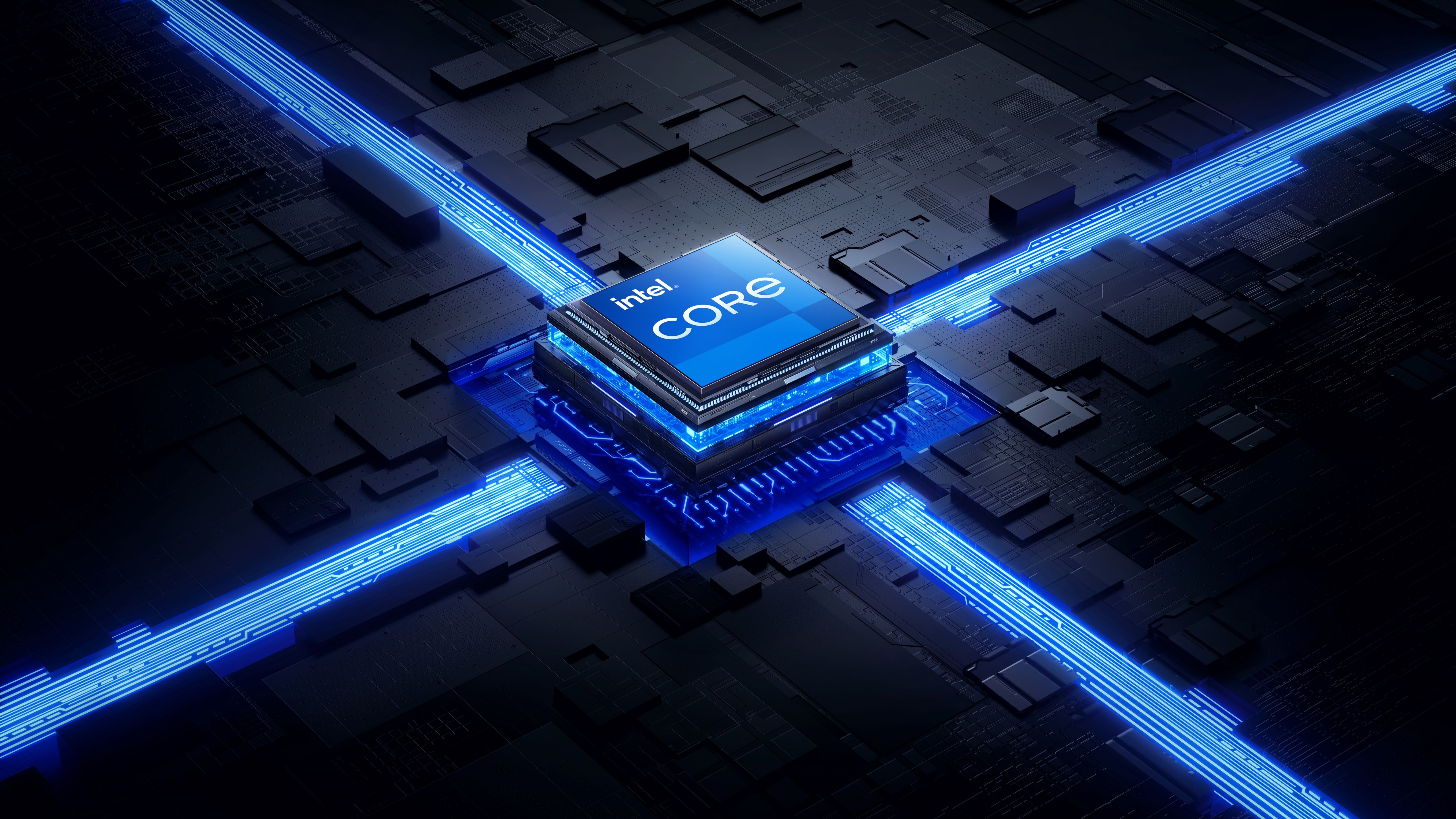 5120x2880 Intel processor Wallpaper 4K, Futuristic, 3D background
