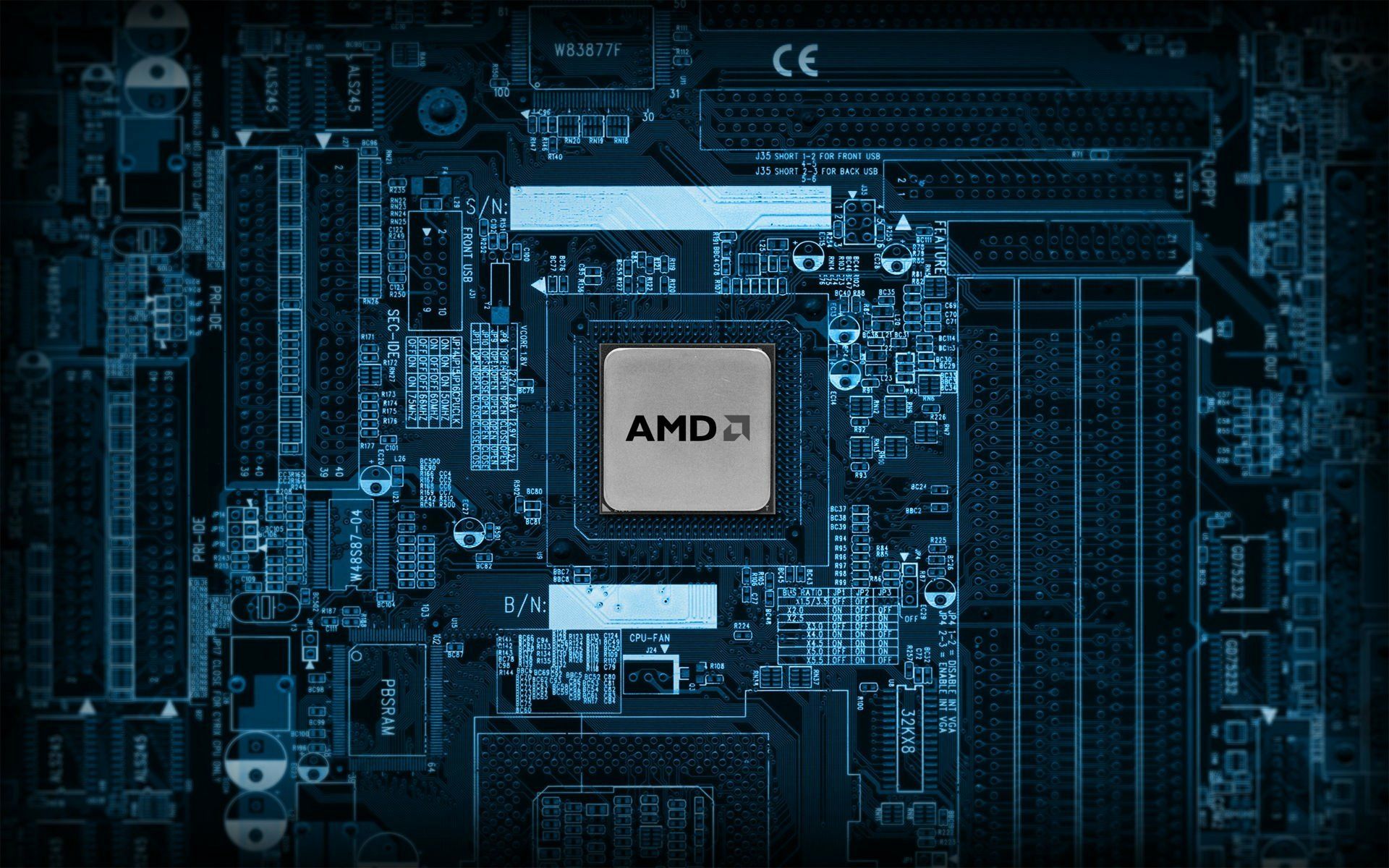 1920x1200 AMD Tech Core: High Tech Computer Circuit HD Wallpaperx1200