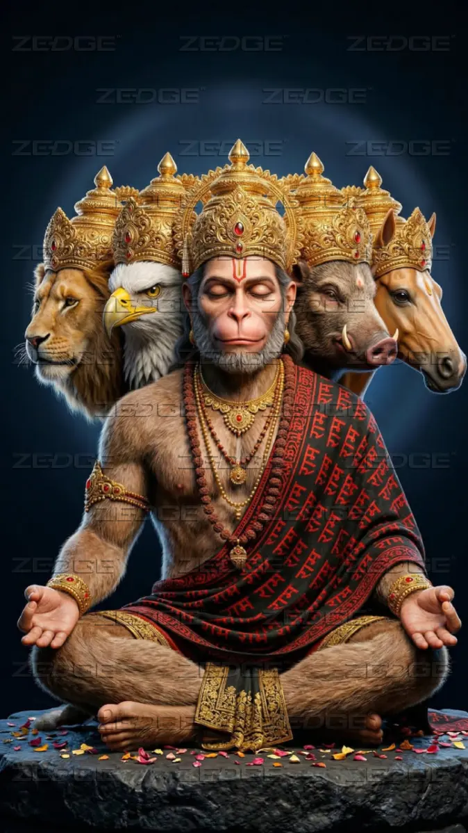 674x1198 Panchmukhi Hanuman Ji wallpaper
