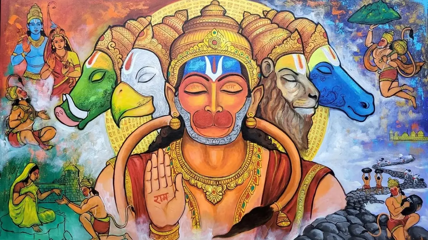 1366x768 Panchamukhi Hanuman: Story, Five Faces and Spiritual Significance