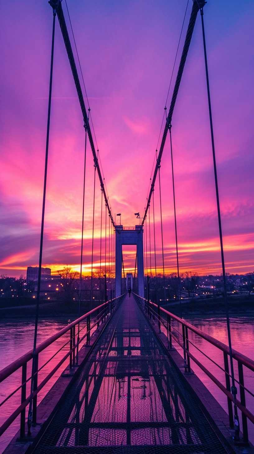 816x1456 Download Sunset Bridge View Image, Bridge, Silhouette