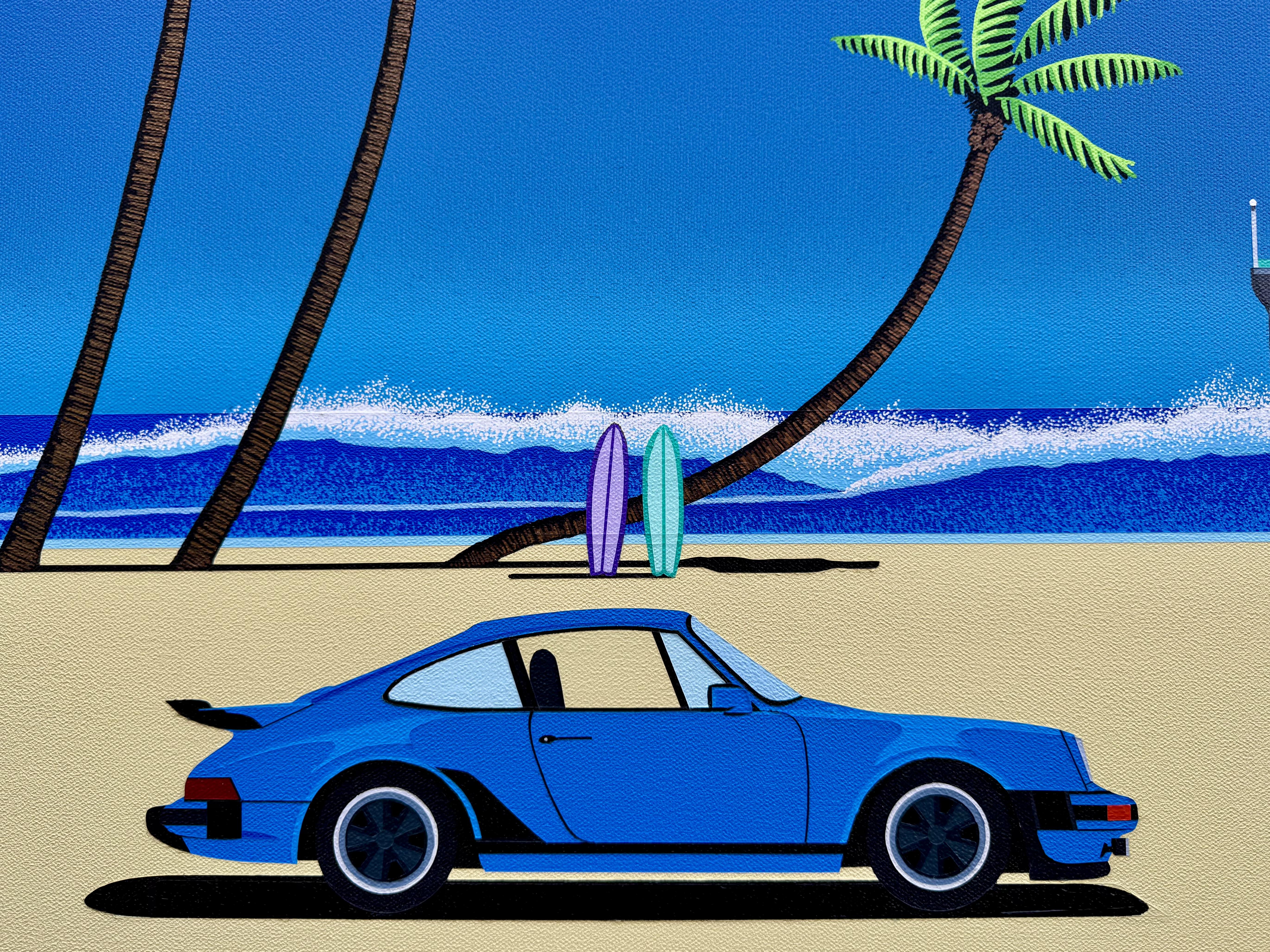 5481x4111 I just finished this painting of a Porsche parked in the sand at the beach