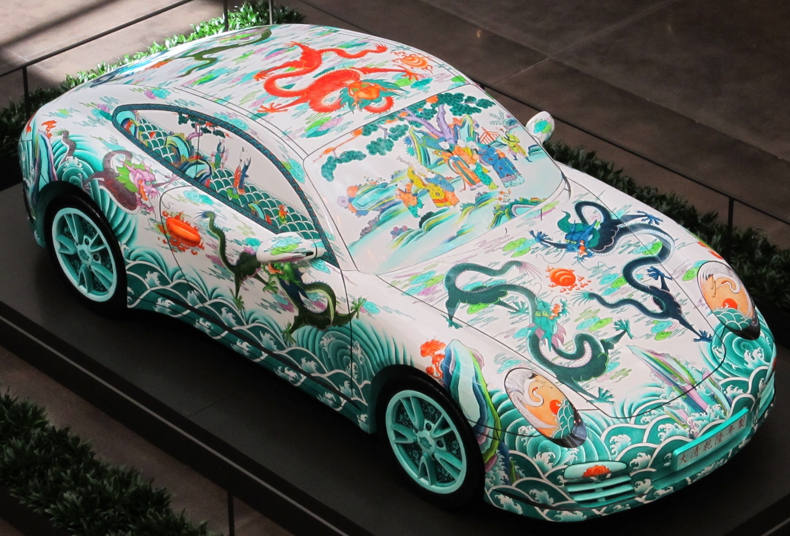 2712x1840 Phone wallpaper: Colorful, Vehicles, Porsche, Car, Colors, Dragon, Japanese, Painting 382311