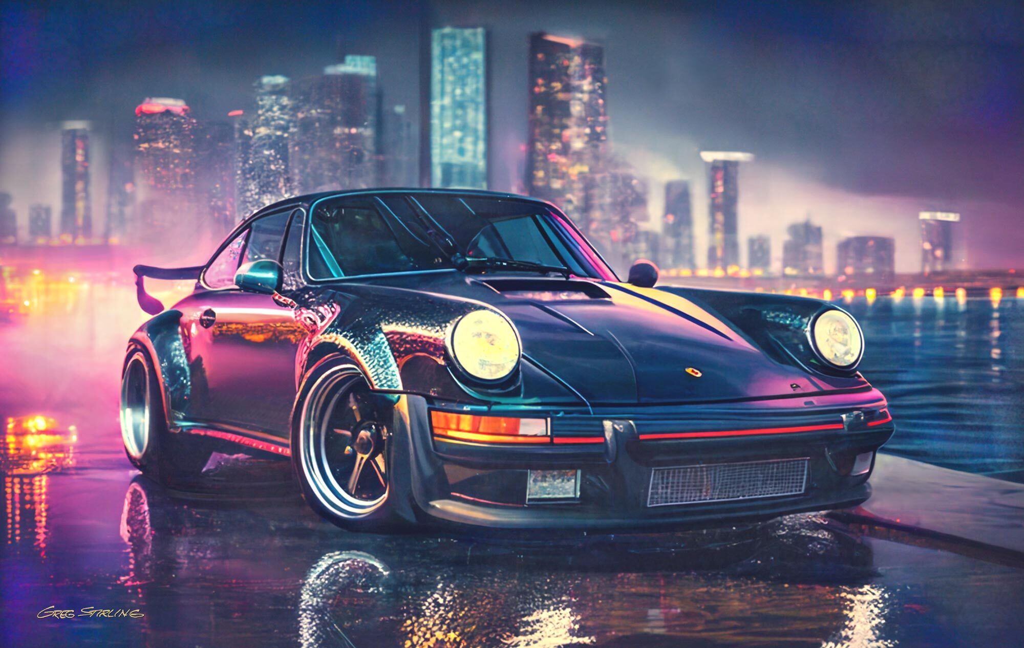 2000x1266 Painting of a Porsche GT3 Greg Stirling 911 GT3