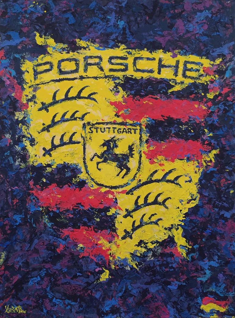 770x1045 Porsche Logo Painting by Yura Burkowskiy. Saatchi Art Belgium