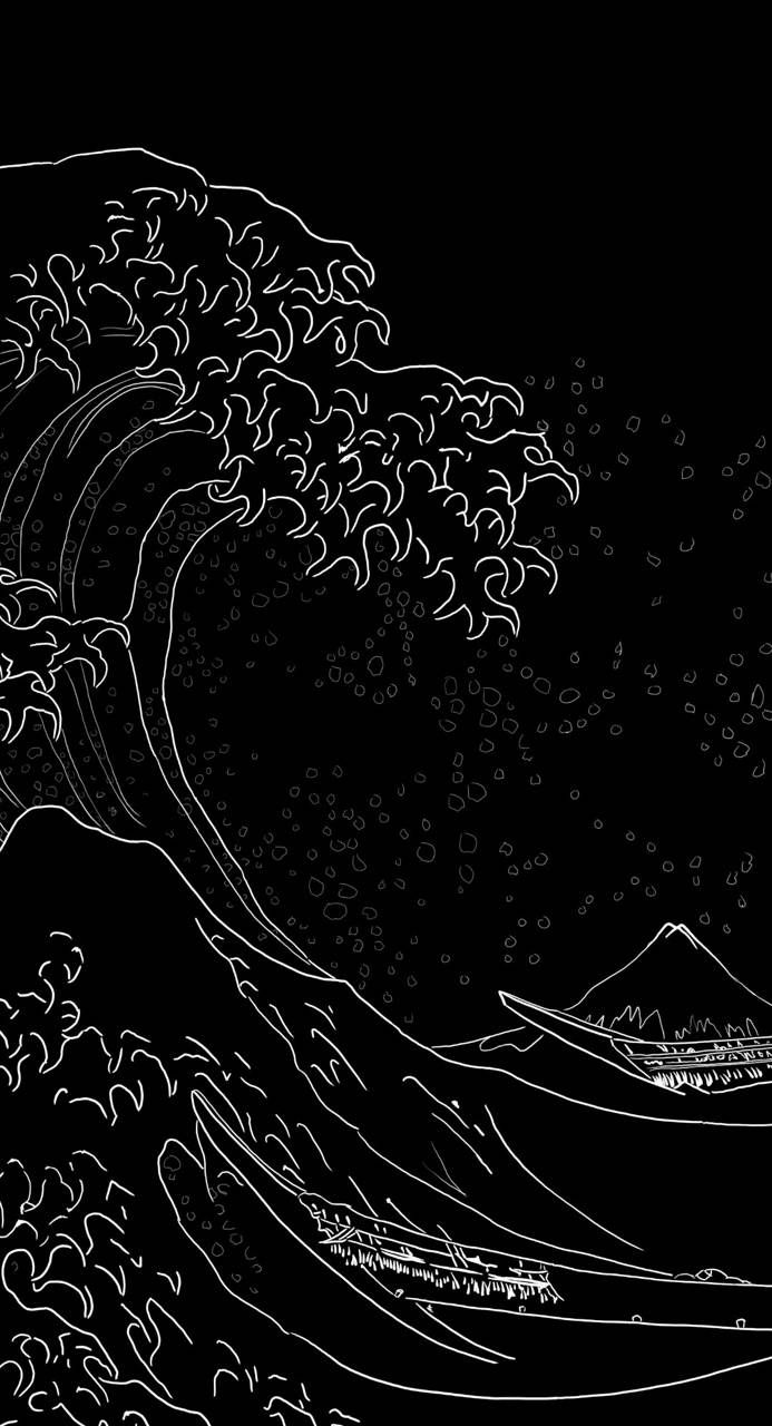 693x1280 Japanese wave wallpaper
