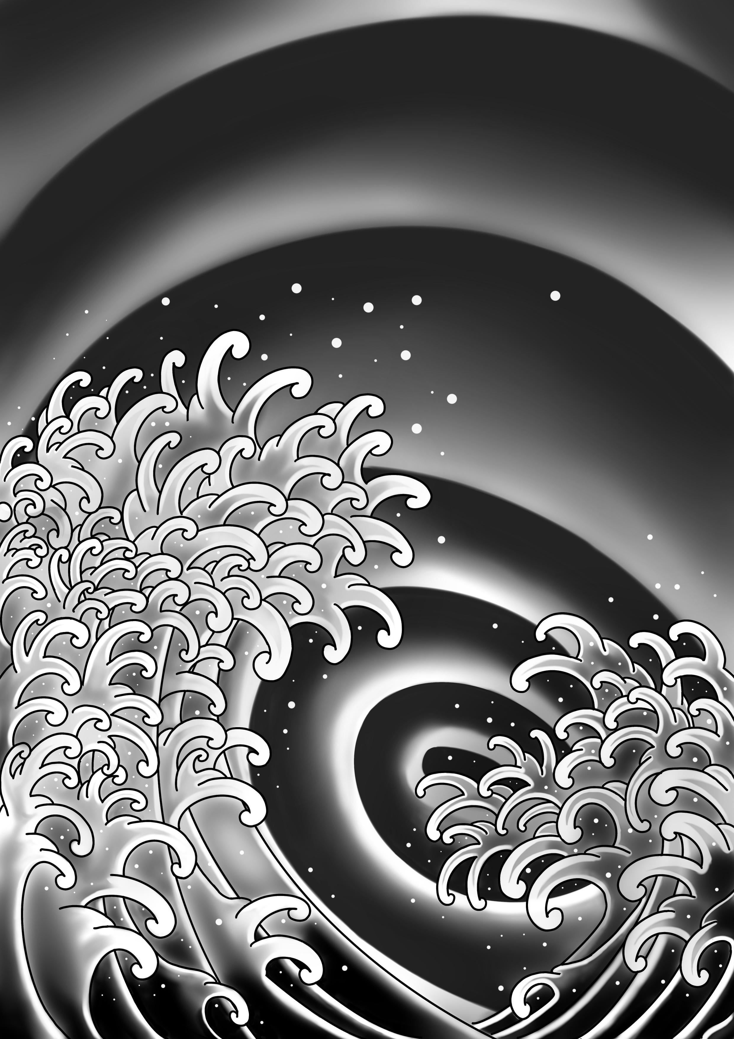 2480x3508 Some japanese waves I did on pro create a while ago