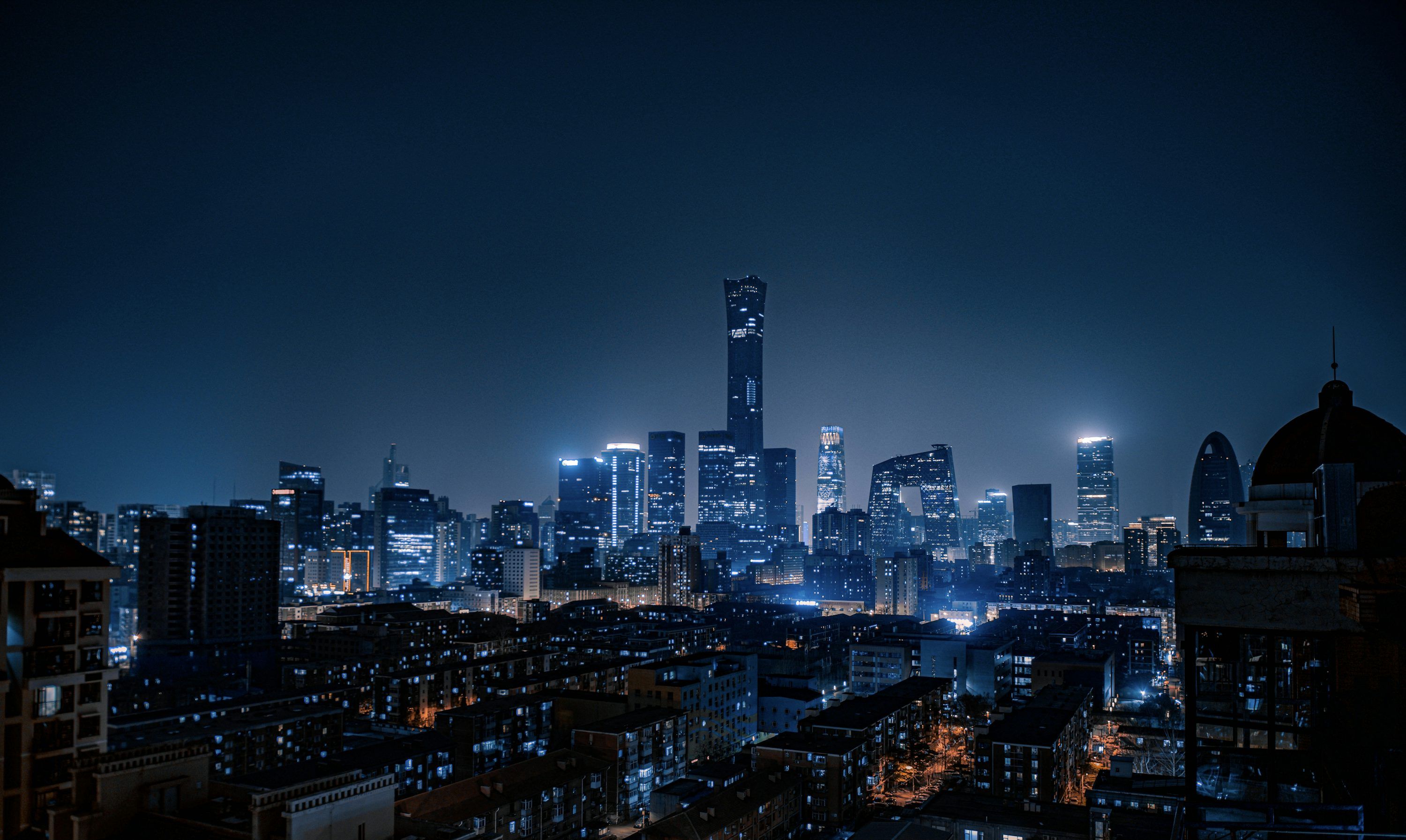 3000x1794 City Night Picture [HD]. Download Free Image