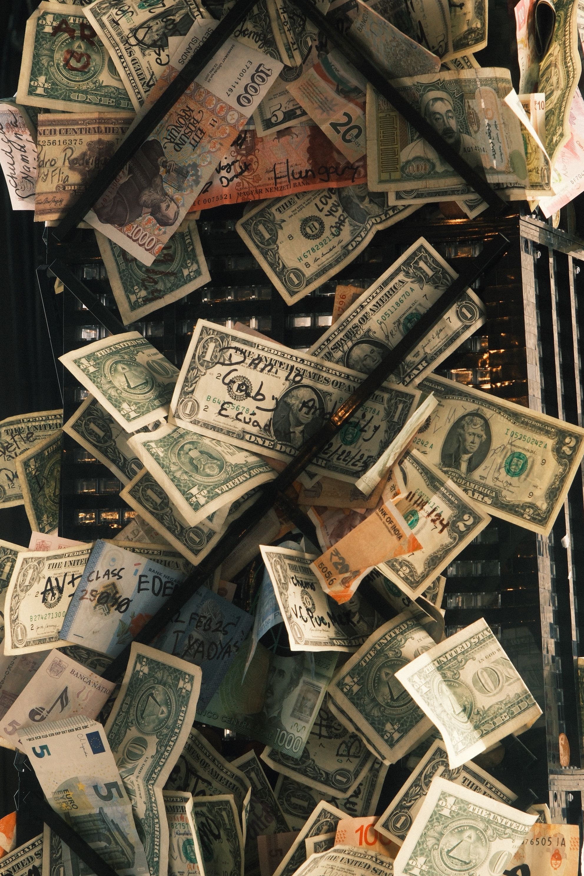 1984x2976 Assortment of Global Currency Notes Displayed · Free