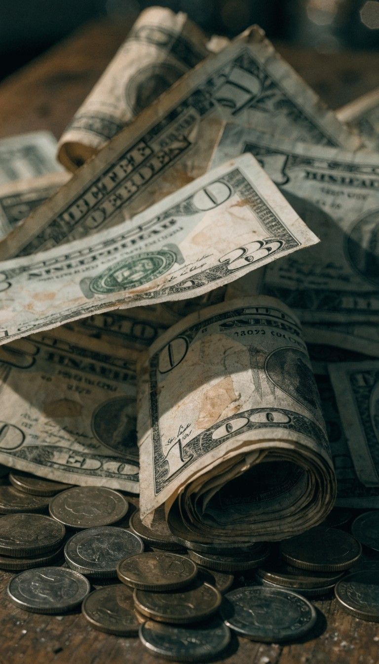 768x1344 Download Scattered dollar bills Image, Currency, Dollars