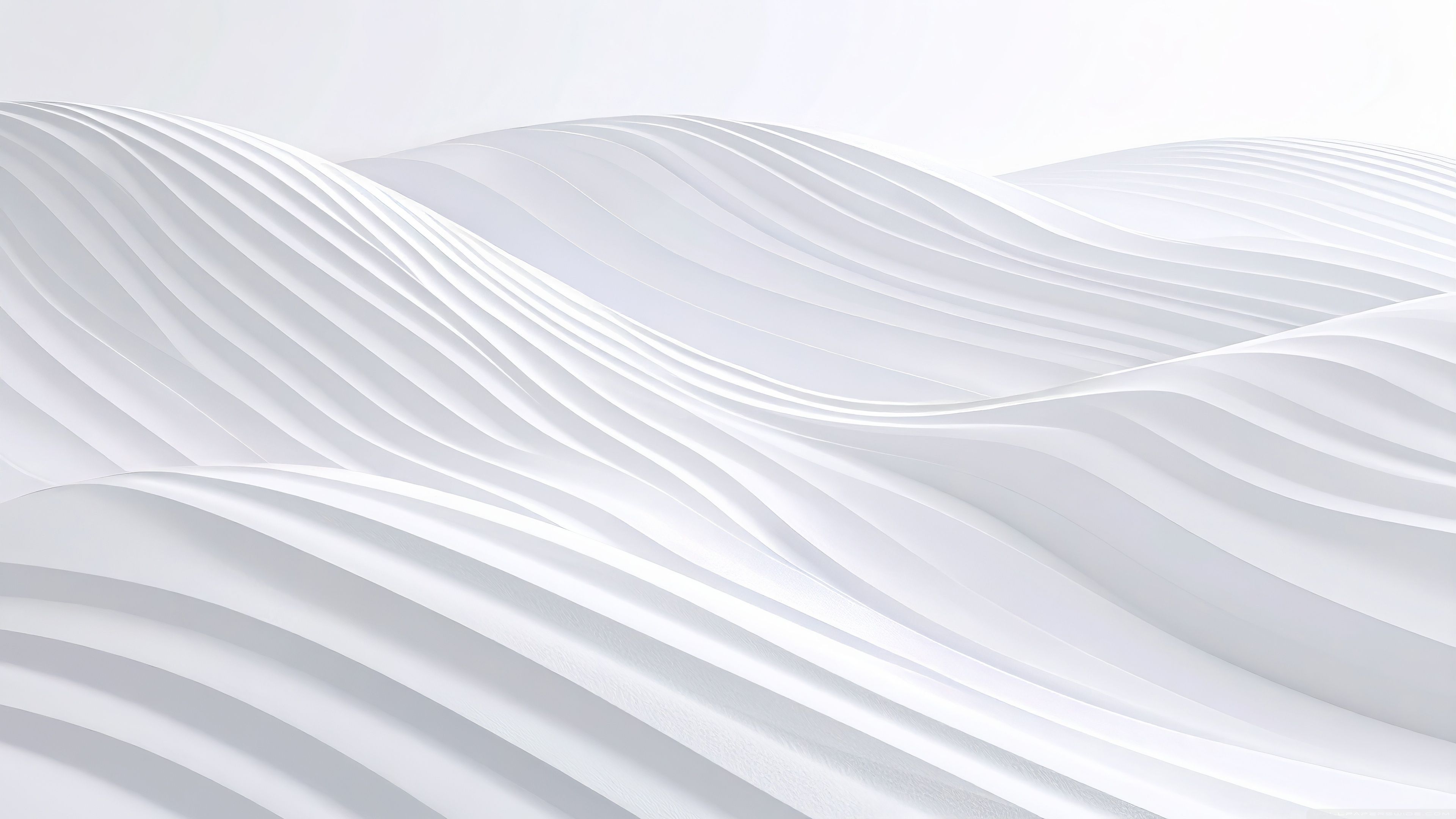 3840x2160 Abstract Waves, White, Aesthetic, Minimalism 4K UHD Wallpaper for UltraHD Desktop and TV : Widescreen and UltraWide Display : Dual Monitor