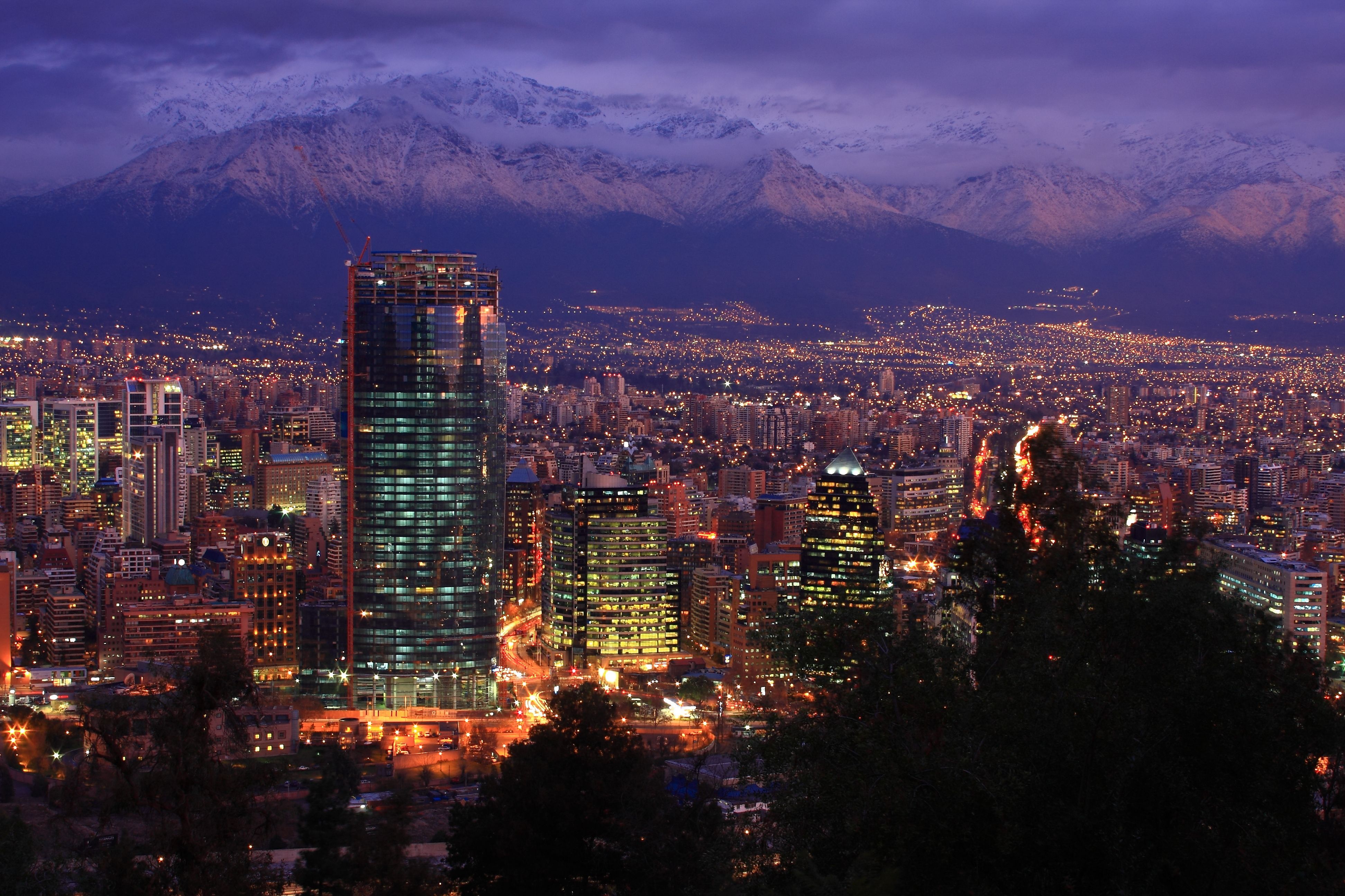 3888x2592 Santiago winter night vista