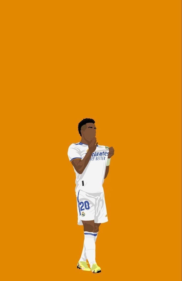 736x1139 Minimalist soccer wallpaper. Football wallpaper drawing, Football wallpaper cartoon, Vini jr wallpaper