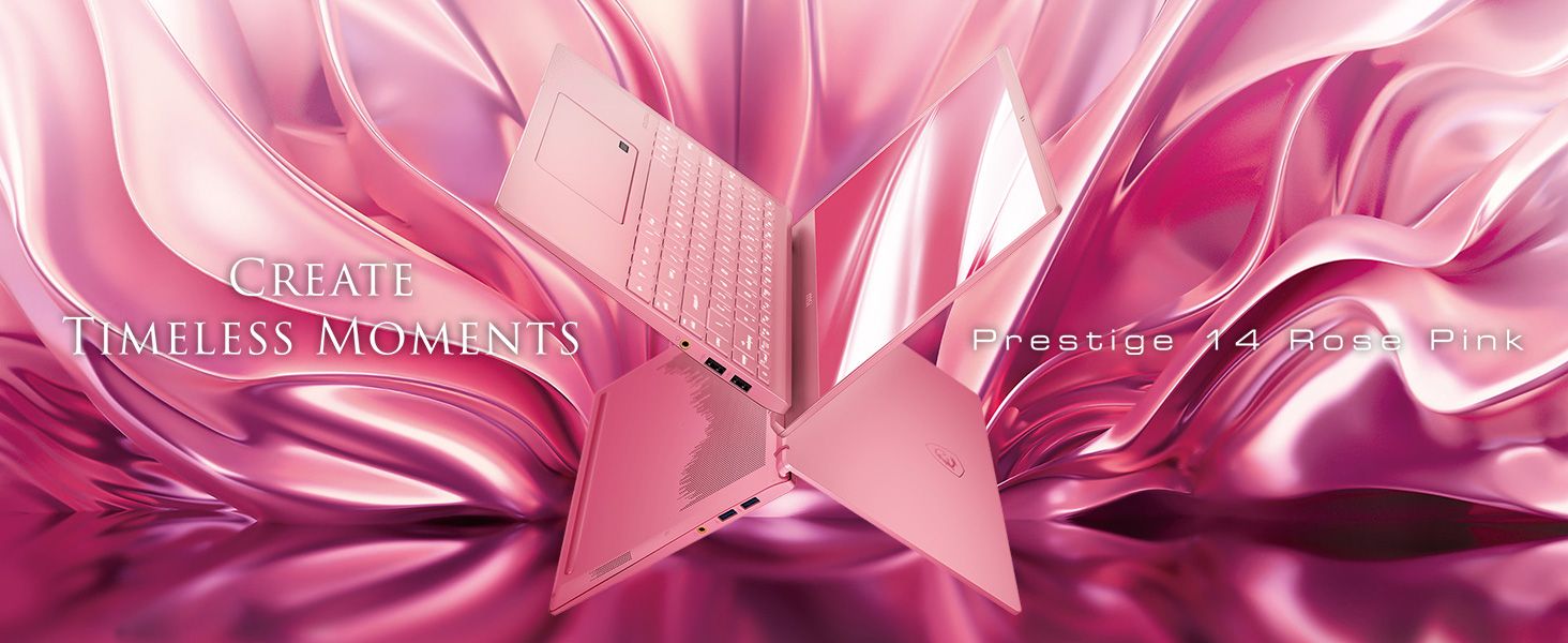 1464x600 MSI's Prestige 14 laptop now comes in Rose Pink and it's stunning