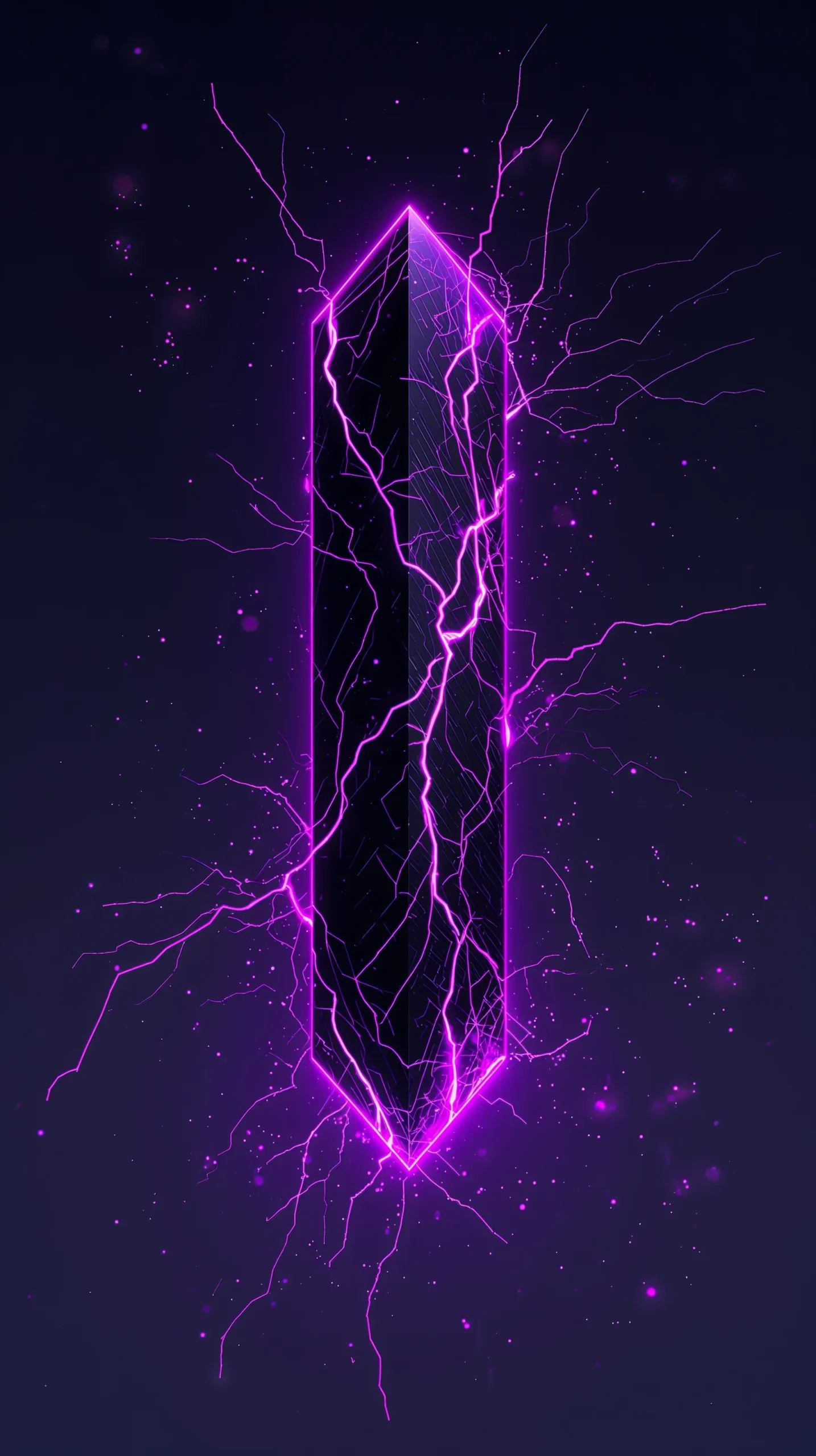 1434x2560 Free Black Cyberpunk Wallpaper (Futuristic Neon)
