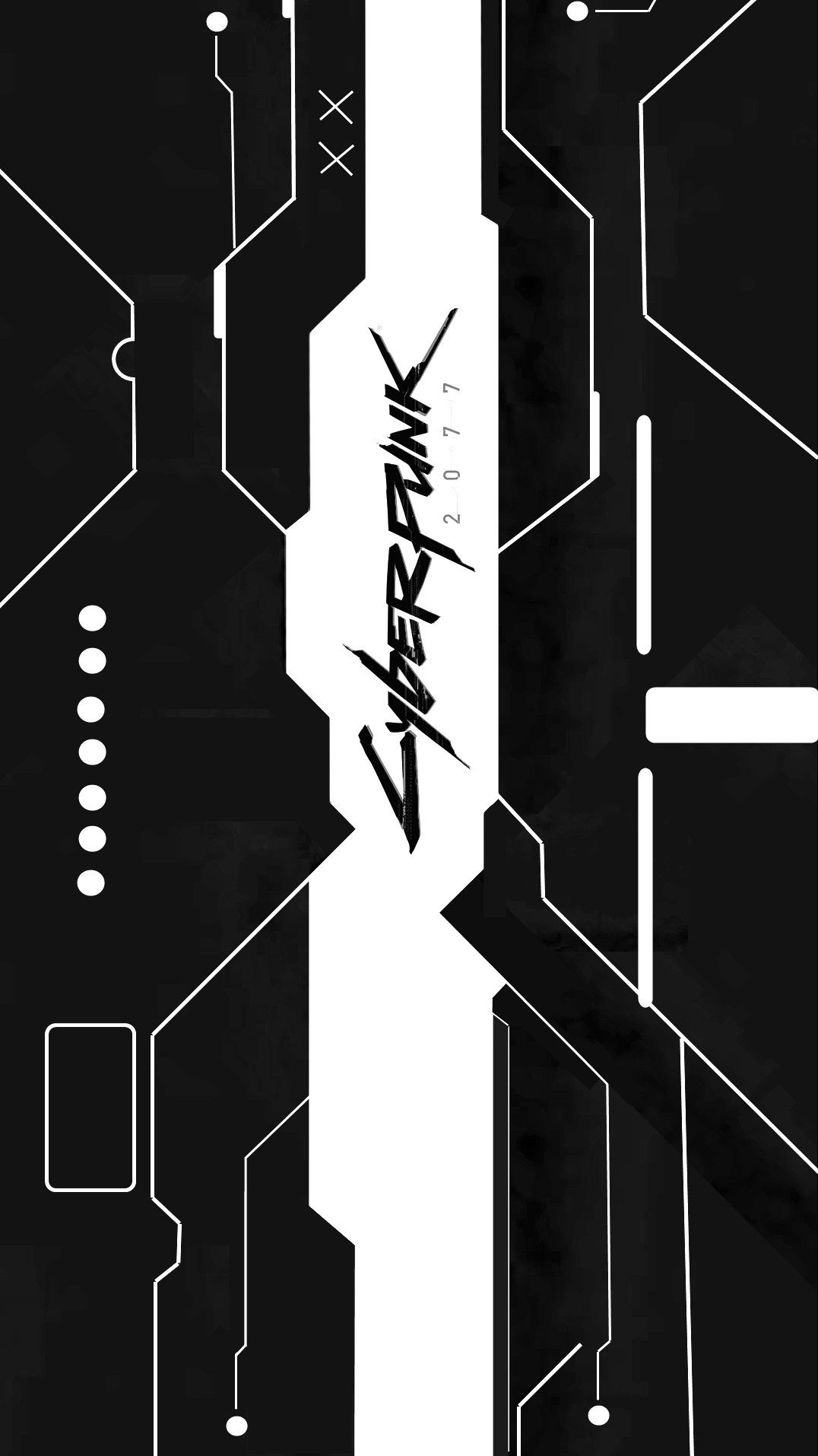 1076x1914 White Cyberpunk Wallpaper
