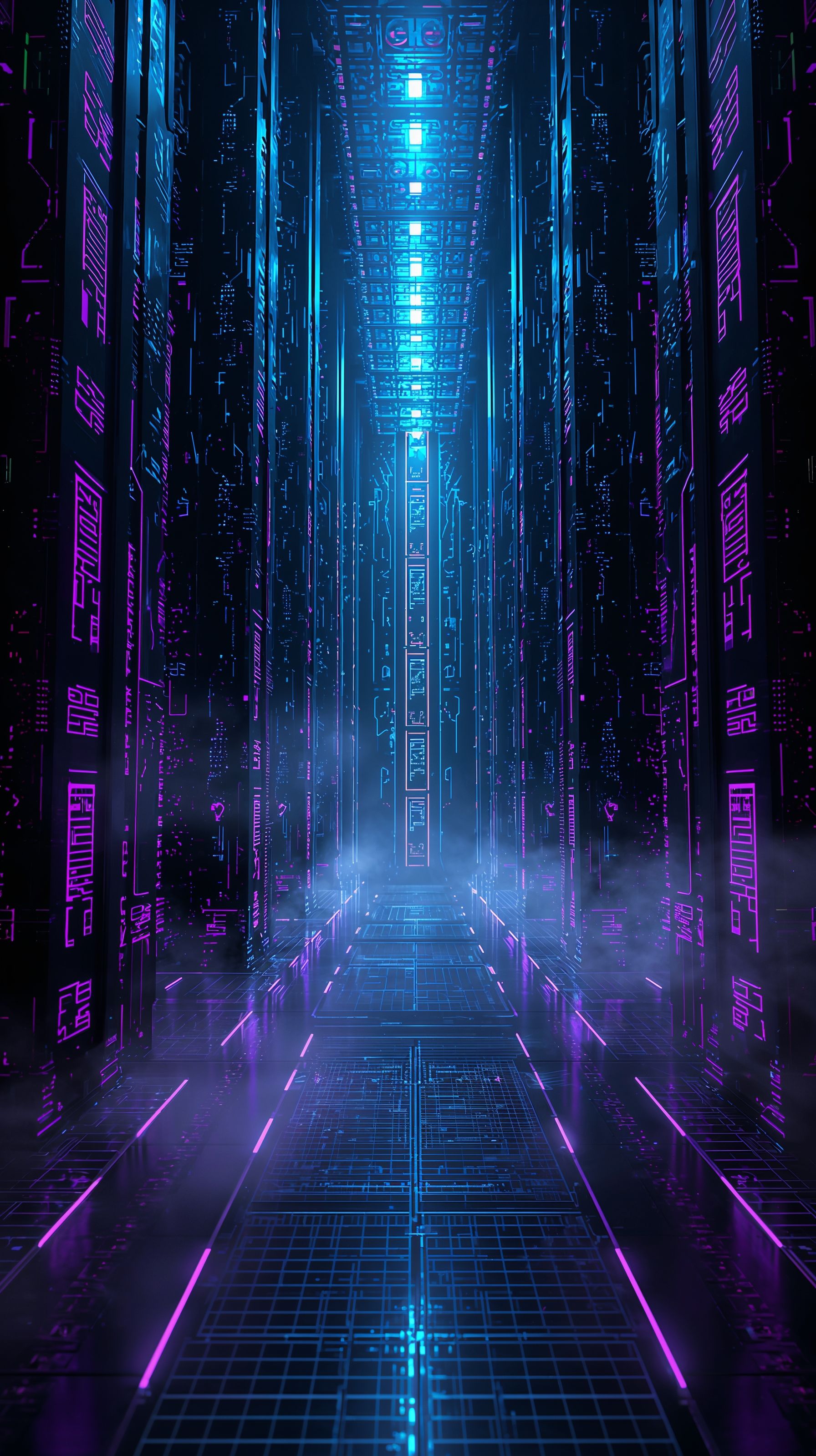 1792x3200 Free Black Cyberpunk Wallpaper (Futuristic Neon)